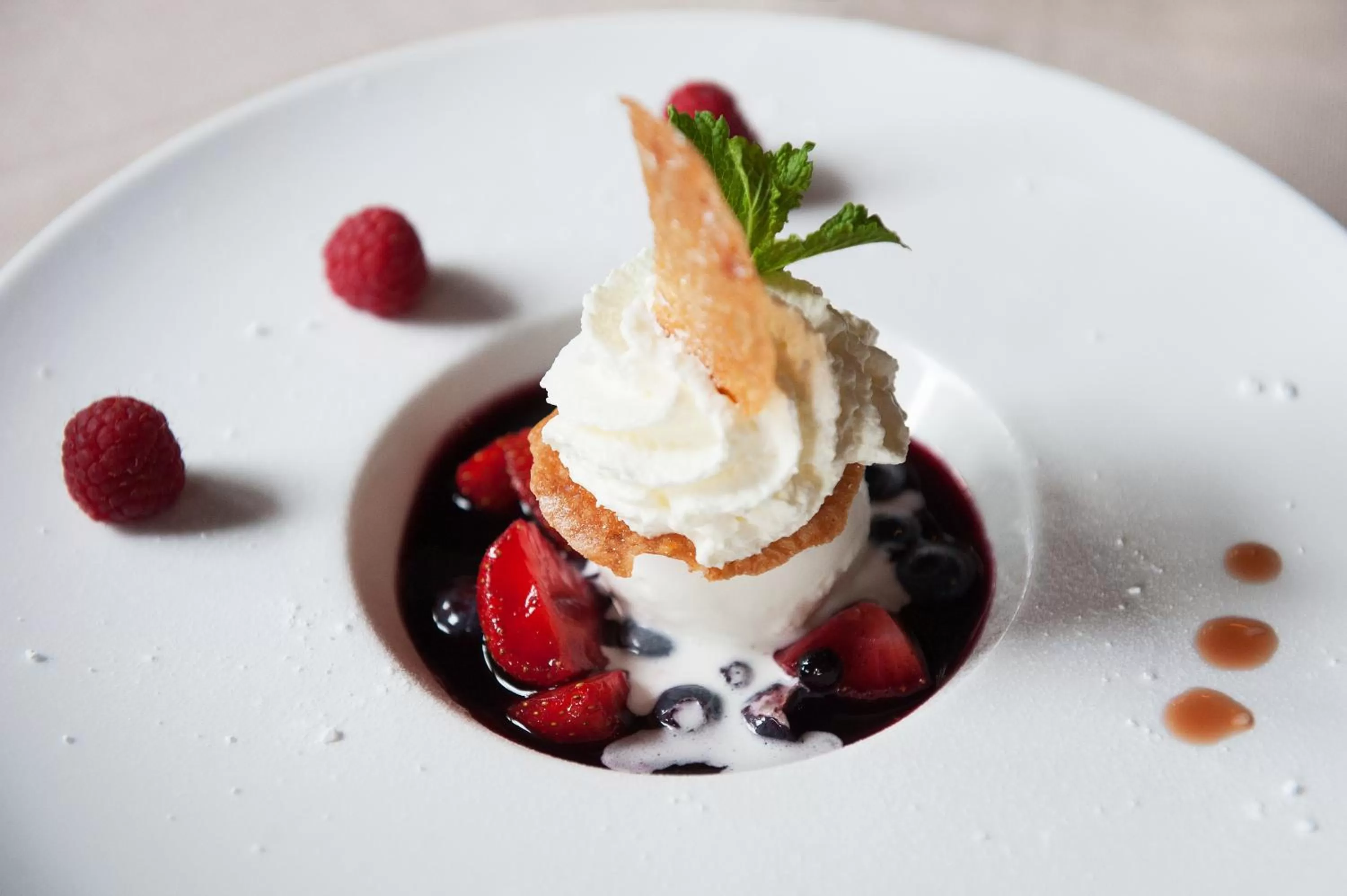 Food close-up in De Dames Van De Jonge Hotel Restaurant