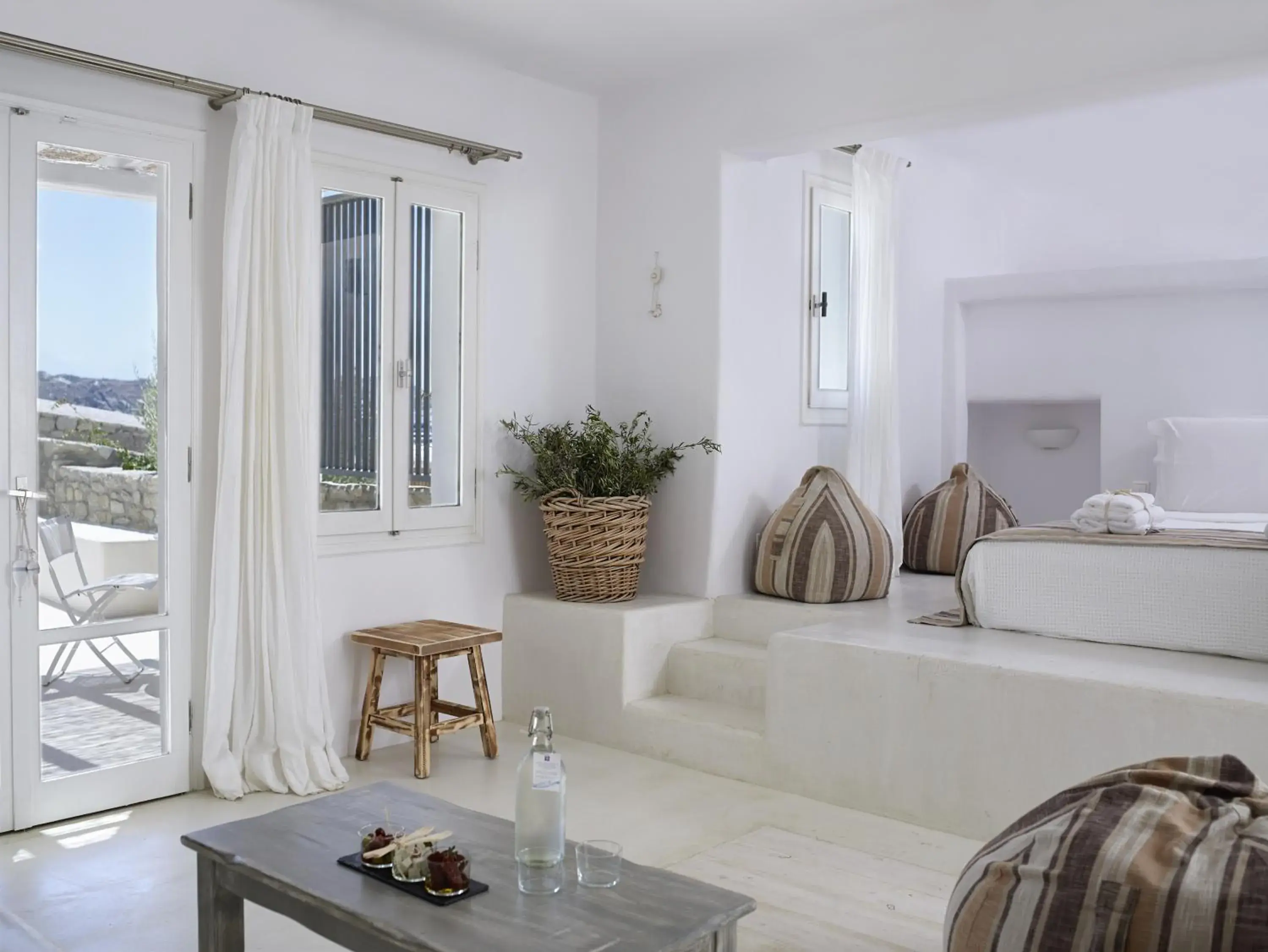 Bedroom, Seating Area in Rocabella Mykonos Hotel