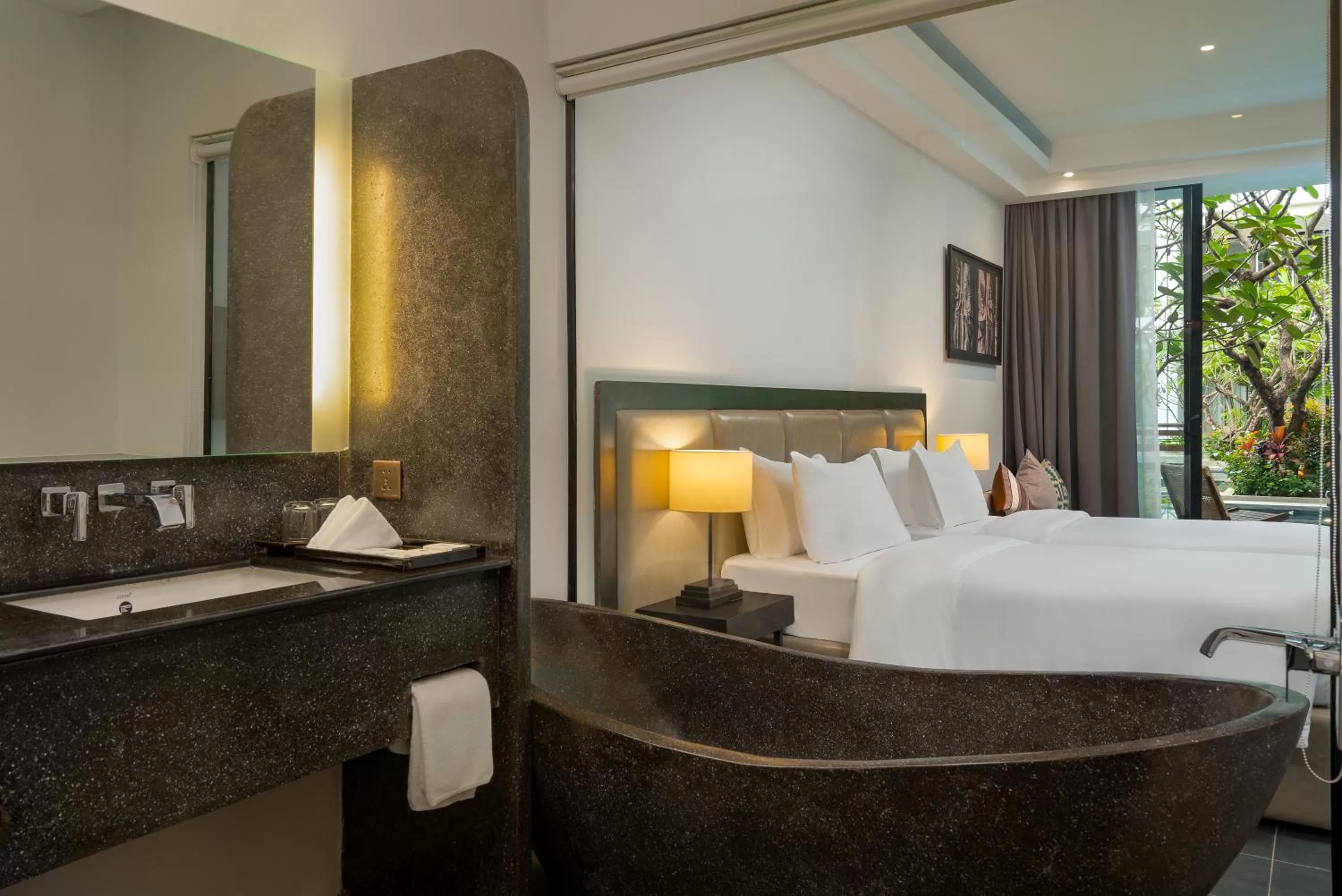 Bathroom, Bed in Eightfold Urban Resort