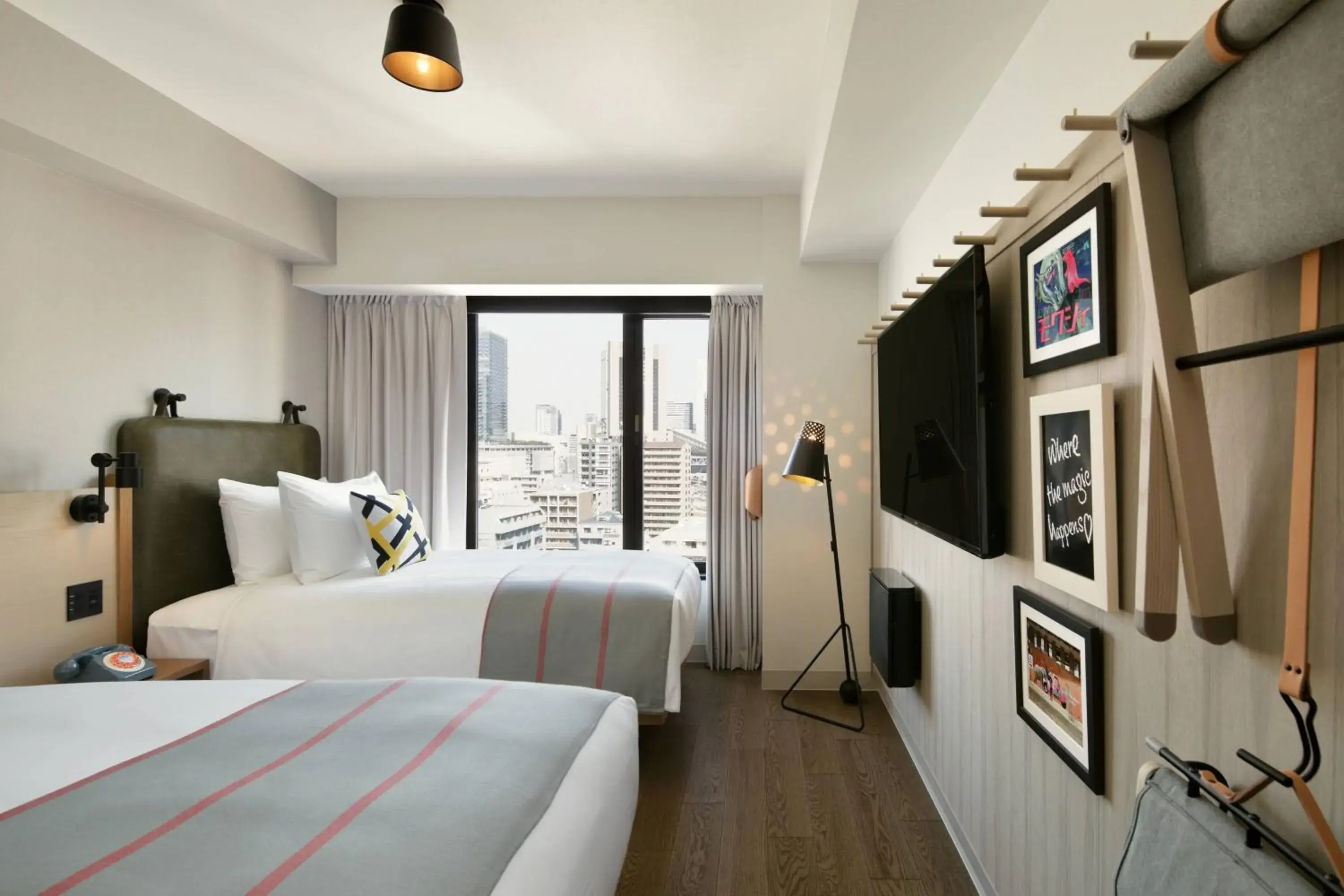 Standard, Guest room, 2 Twin/Single Bed(s), City view - single occupancy in Moxy Osaka Umeda Standard, Guest room, 2 Twin/Single Bed(s), City view - single occupancy in Moxy Osaka Umeda