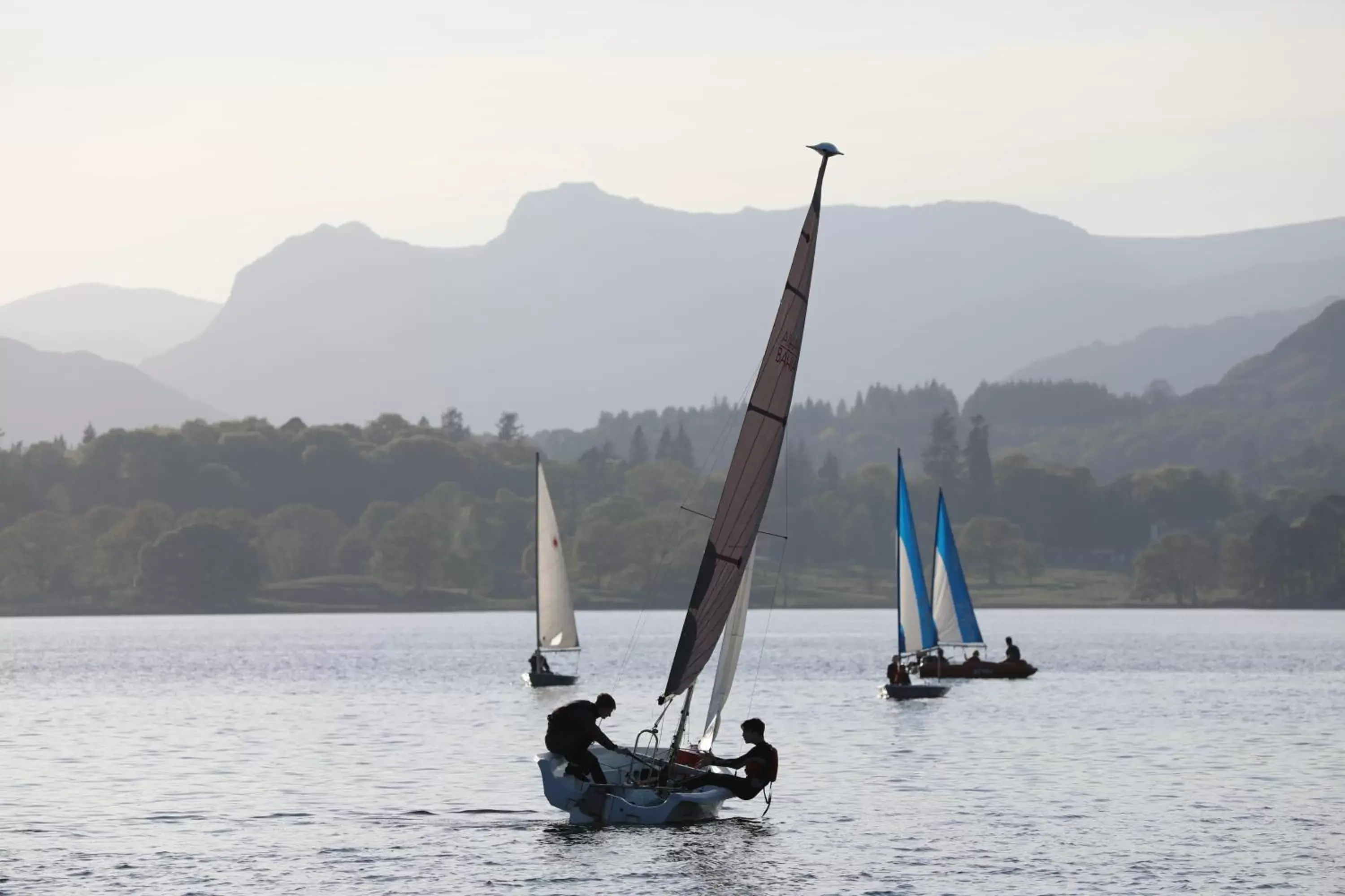 Aqua park, Windsurfing in Low Wood Bay