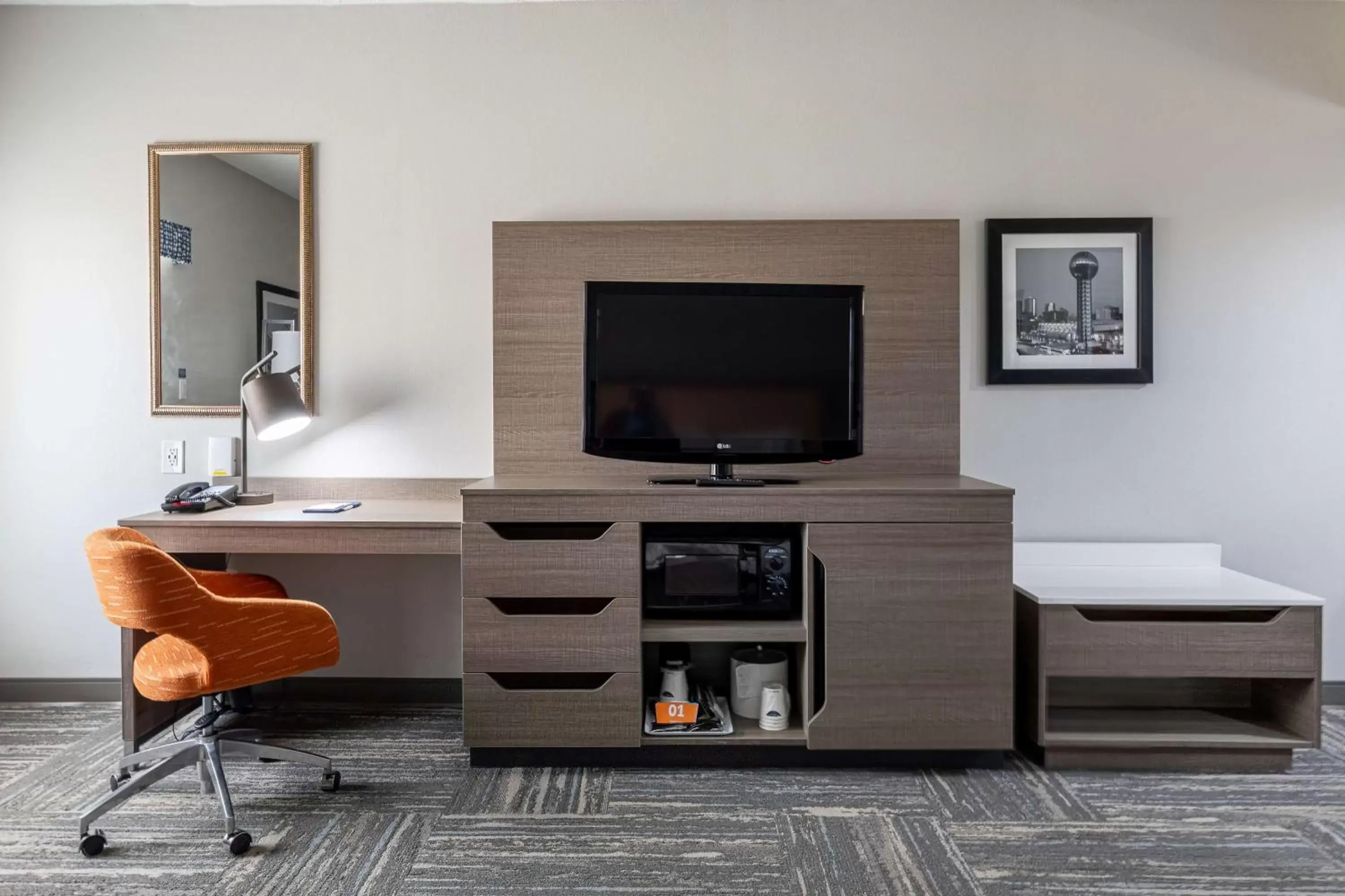 Bedroom, TV/Entertainment Center in Hampton Inn & Suites Knoxville-Downtown