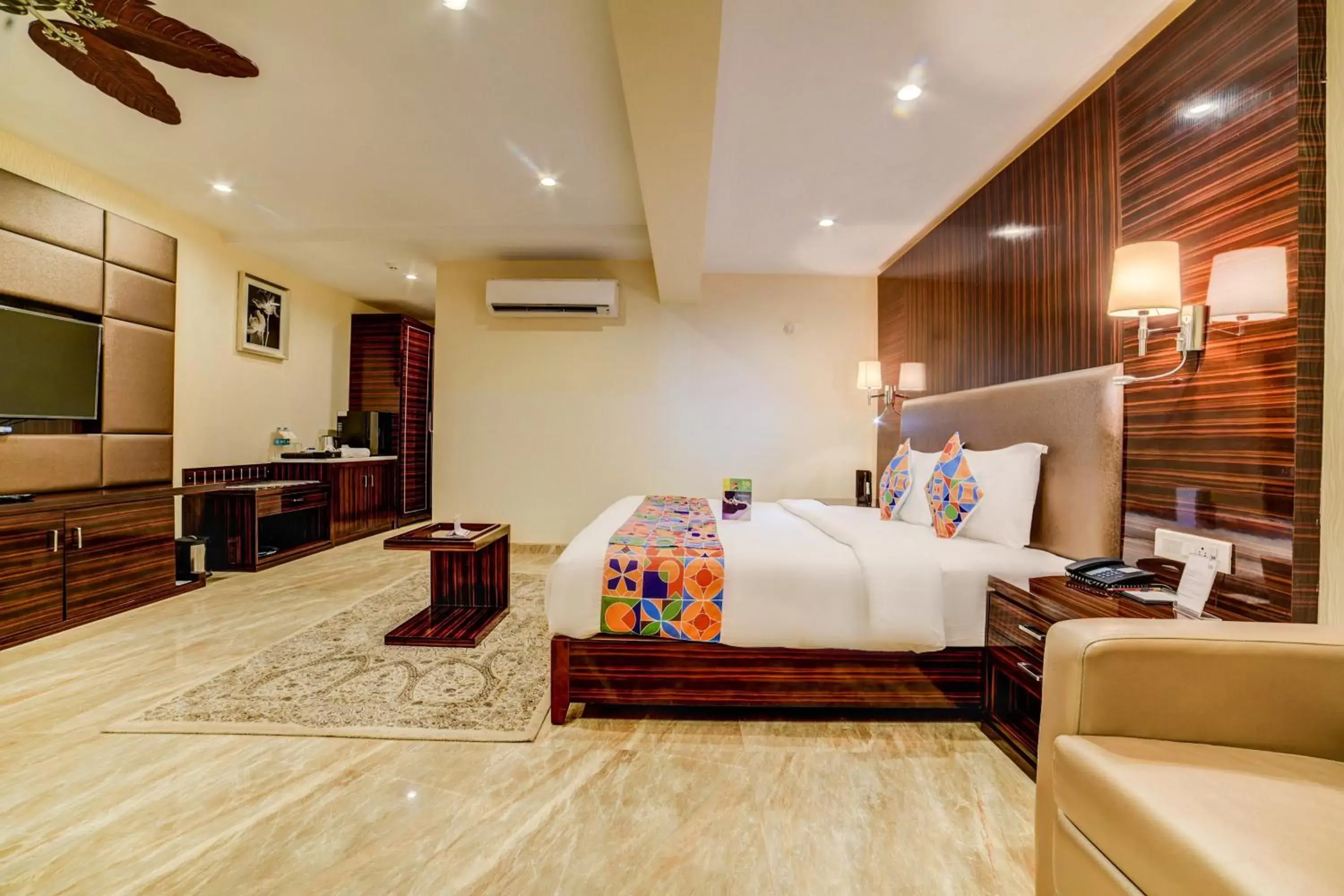 Bed in FabHotel Prime Sarala Crown With Pool, Calangute Beach