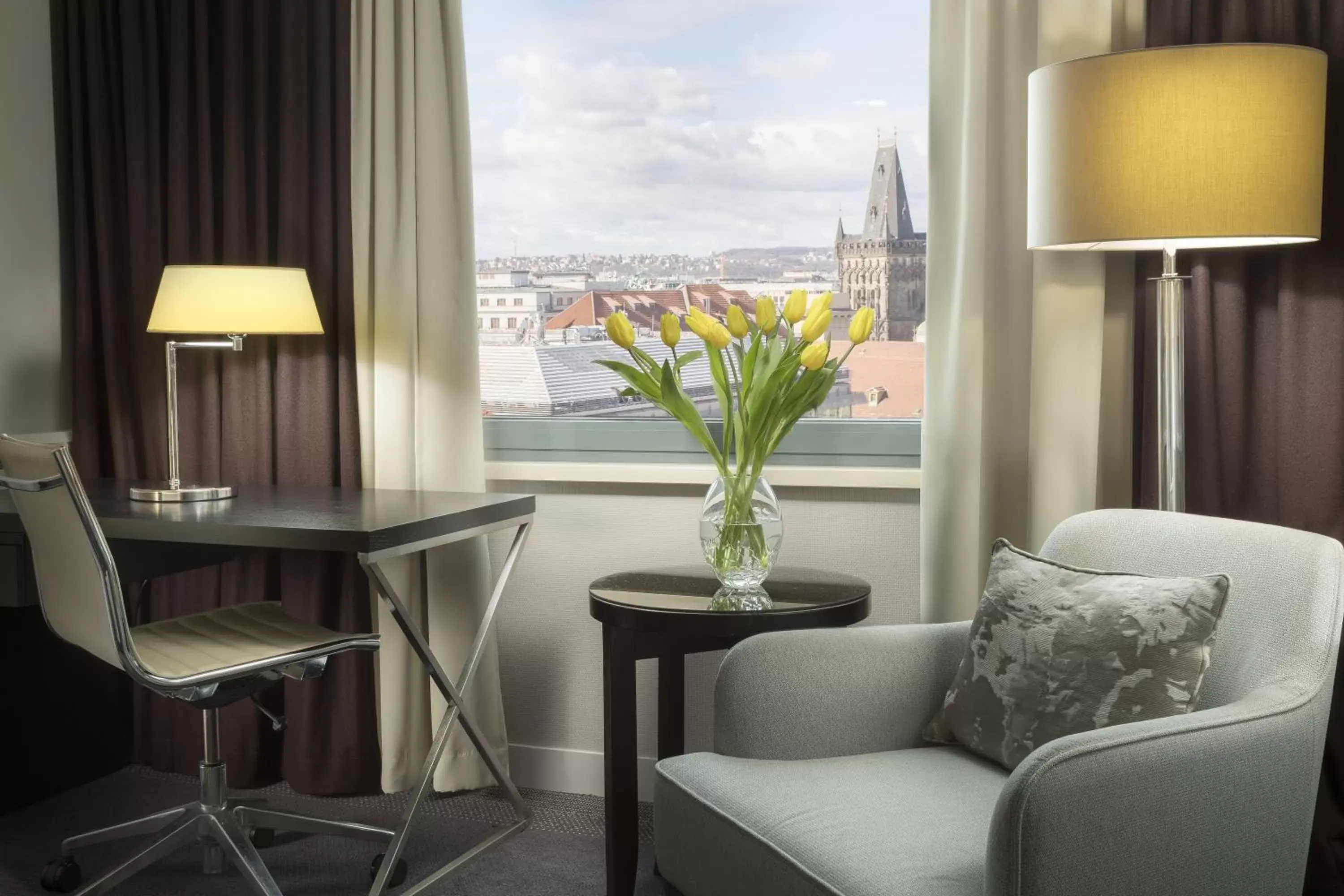 View (from property/room), Seating Area in Hilton Prague Old Town