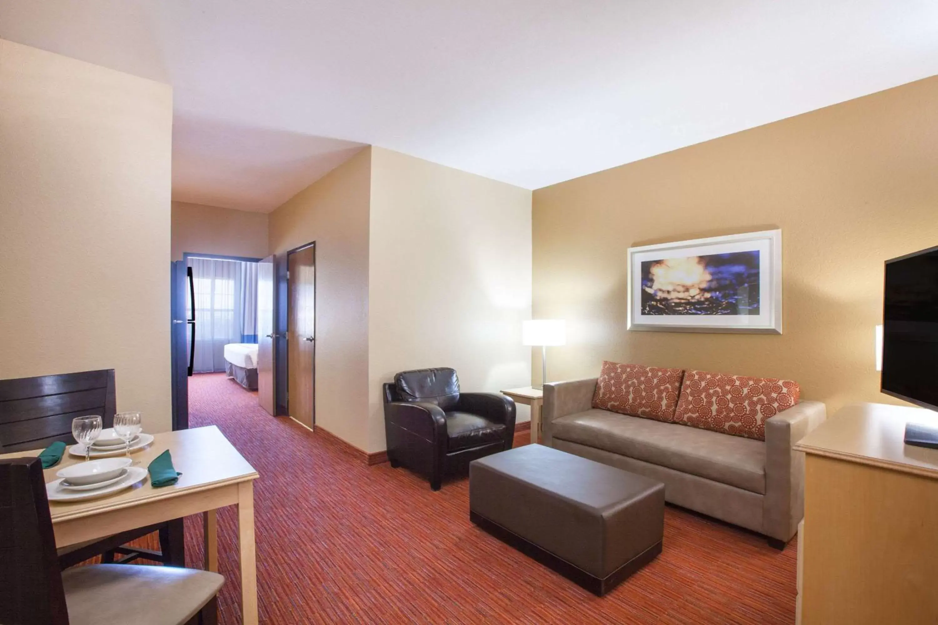 Living room, Seating Area in Hawthorn Suites by Wyndham Corpus Christi