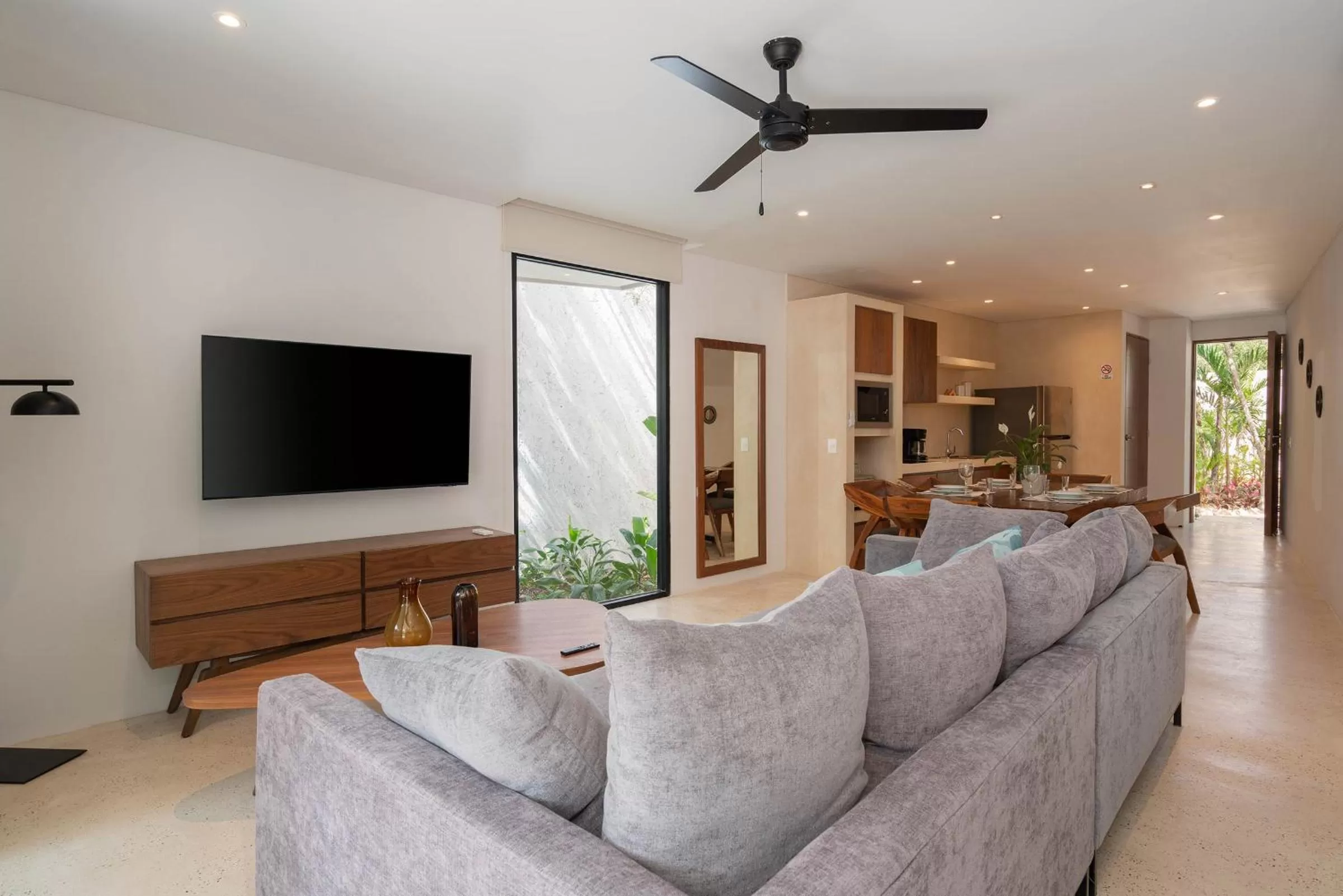 Living room, Seating Area in Suites at TreeTops Tulum