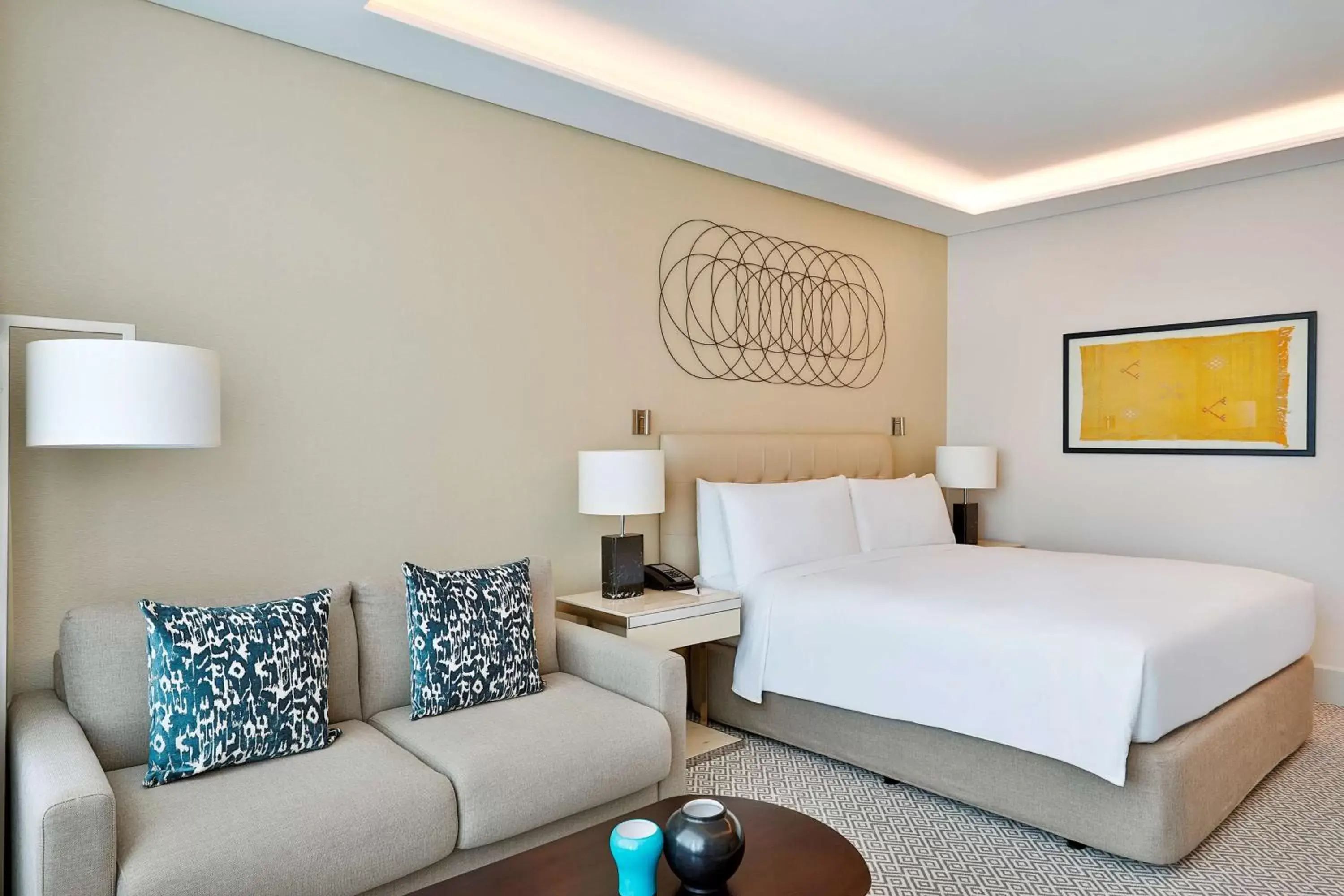 Living room, Bed in Hilton Tanger City Center Hotel & Residences