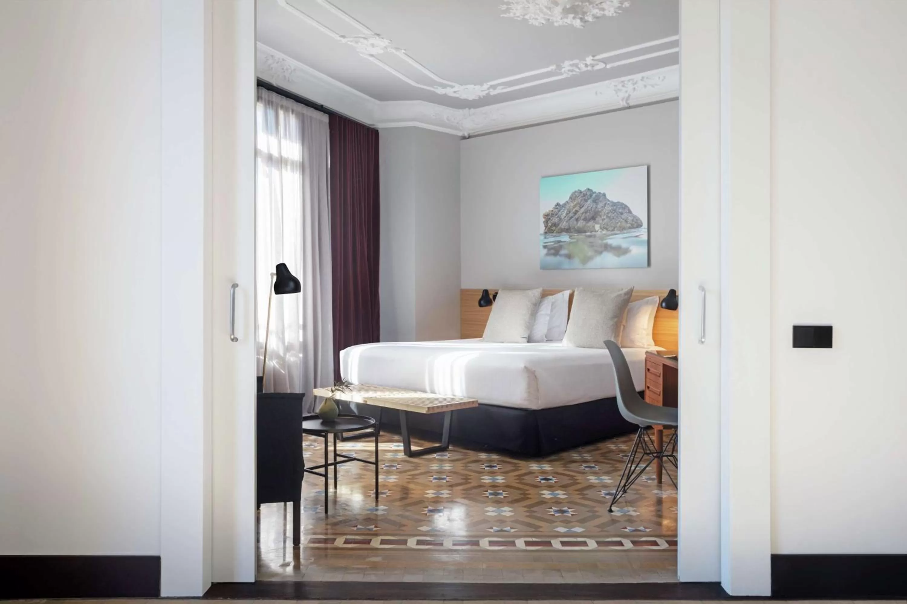 Bedroom, Bed in Alexandra Barcelona Hotel, Curio Collection by Hilton