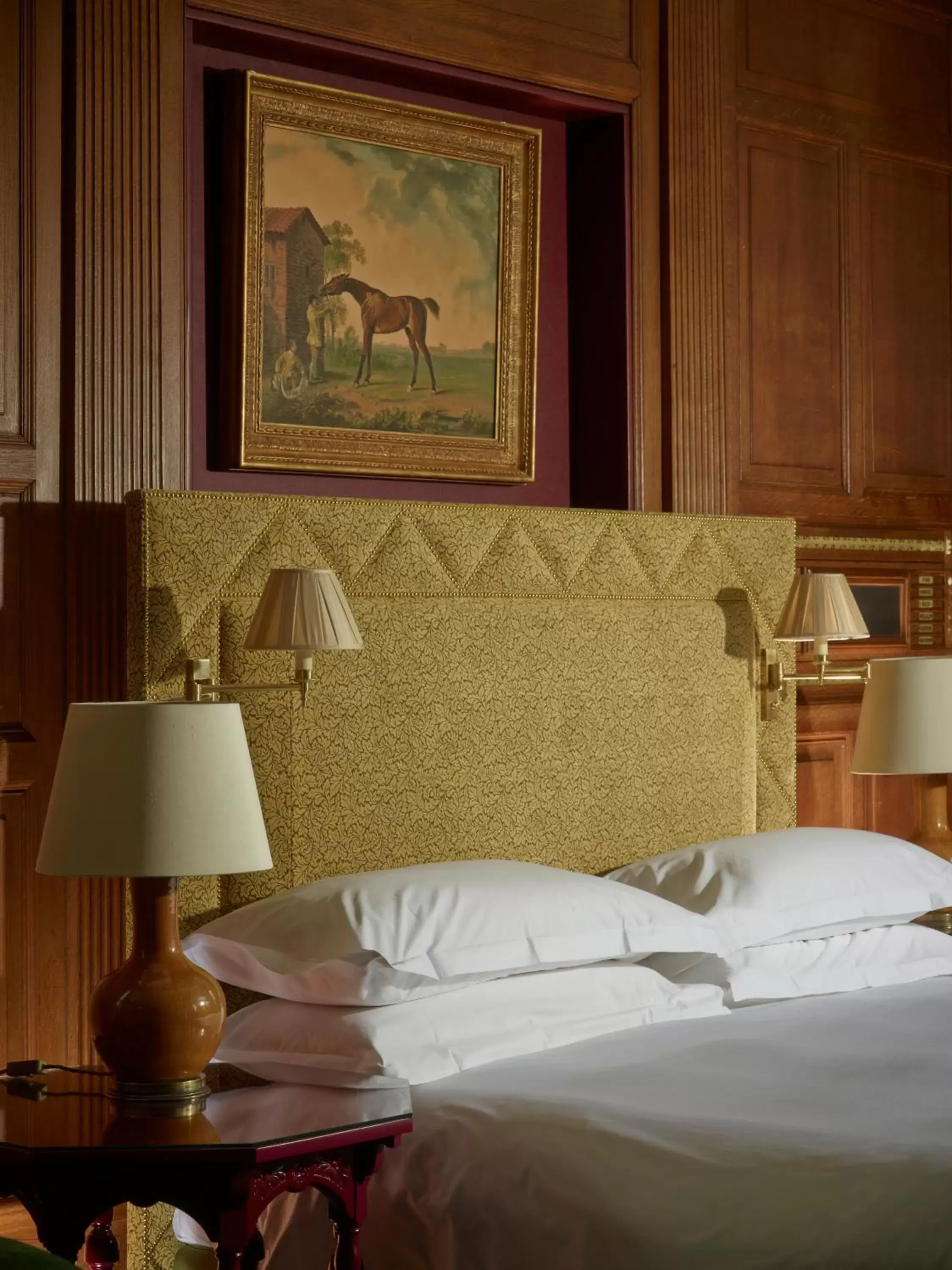 Decorative detail, Bed in Cliveden House - an Iconic Luxury Hotel
