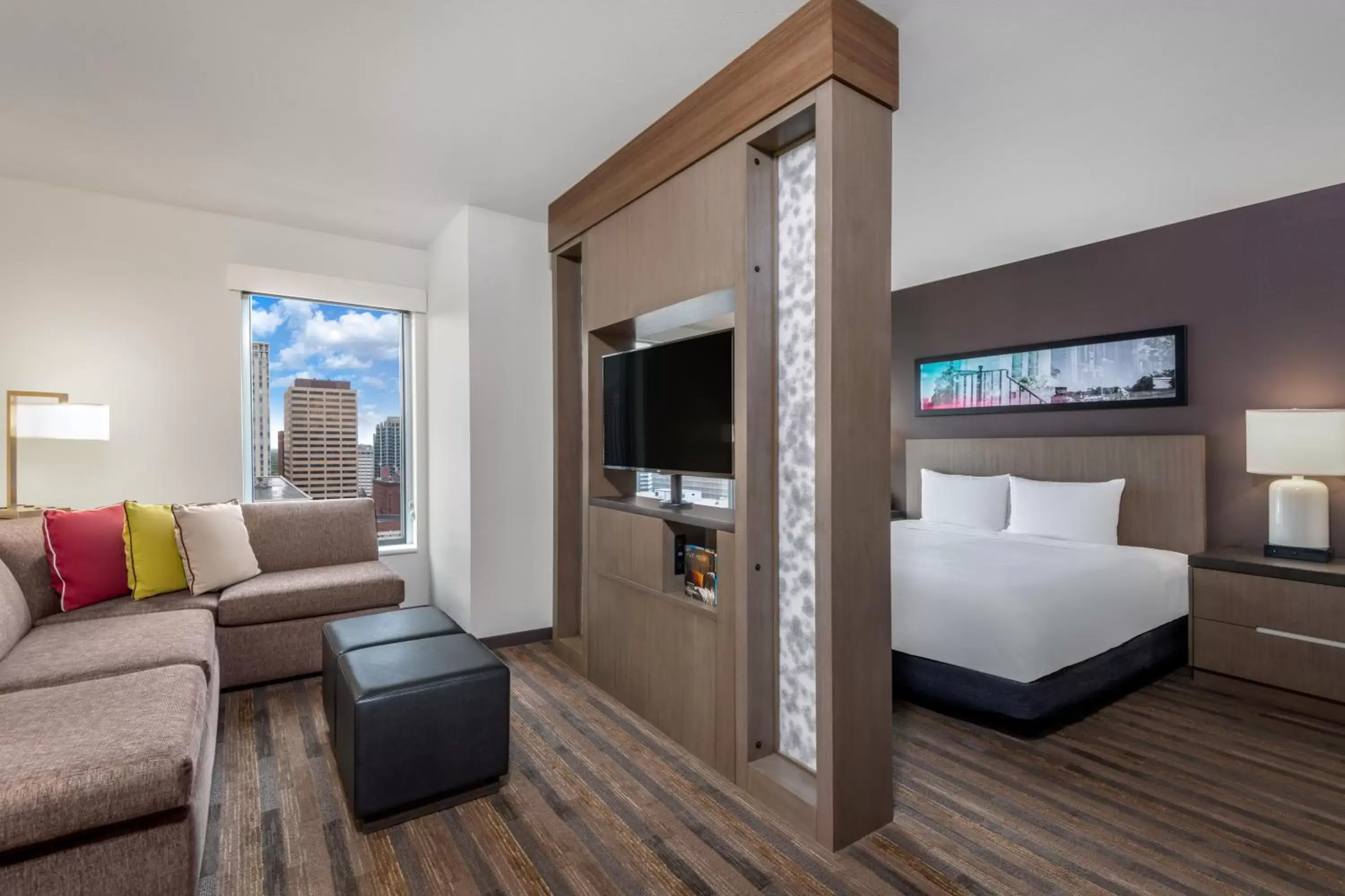 Living room, TV/Entertainment Center in Hyatt House Denver/Downtown