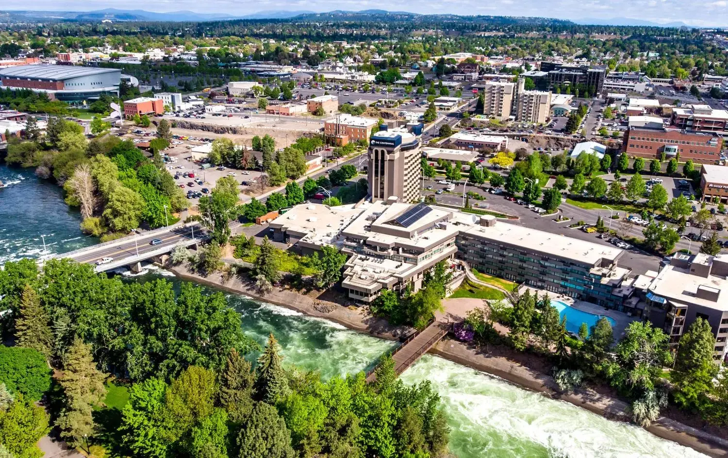 Property building, Bird's-eye View in Centennial Hotel Spokane