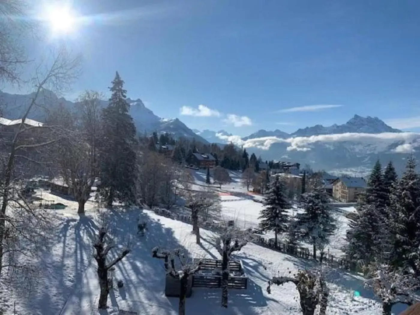 Property building, Winter in Villars Lodge