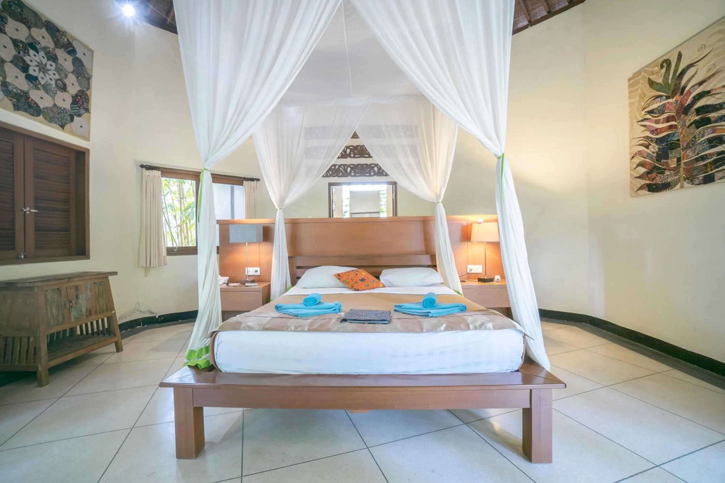 Bedroom, Bed in Gajah Biru Bungalows