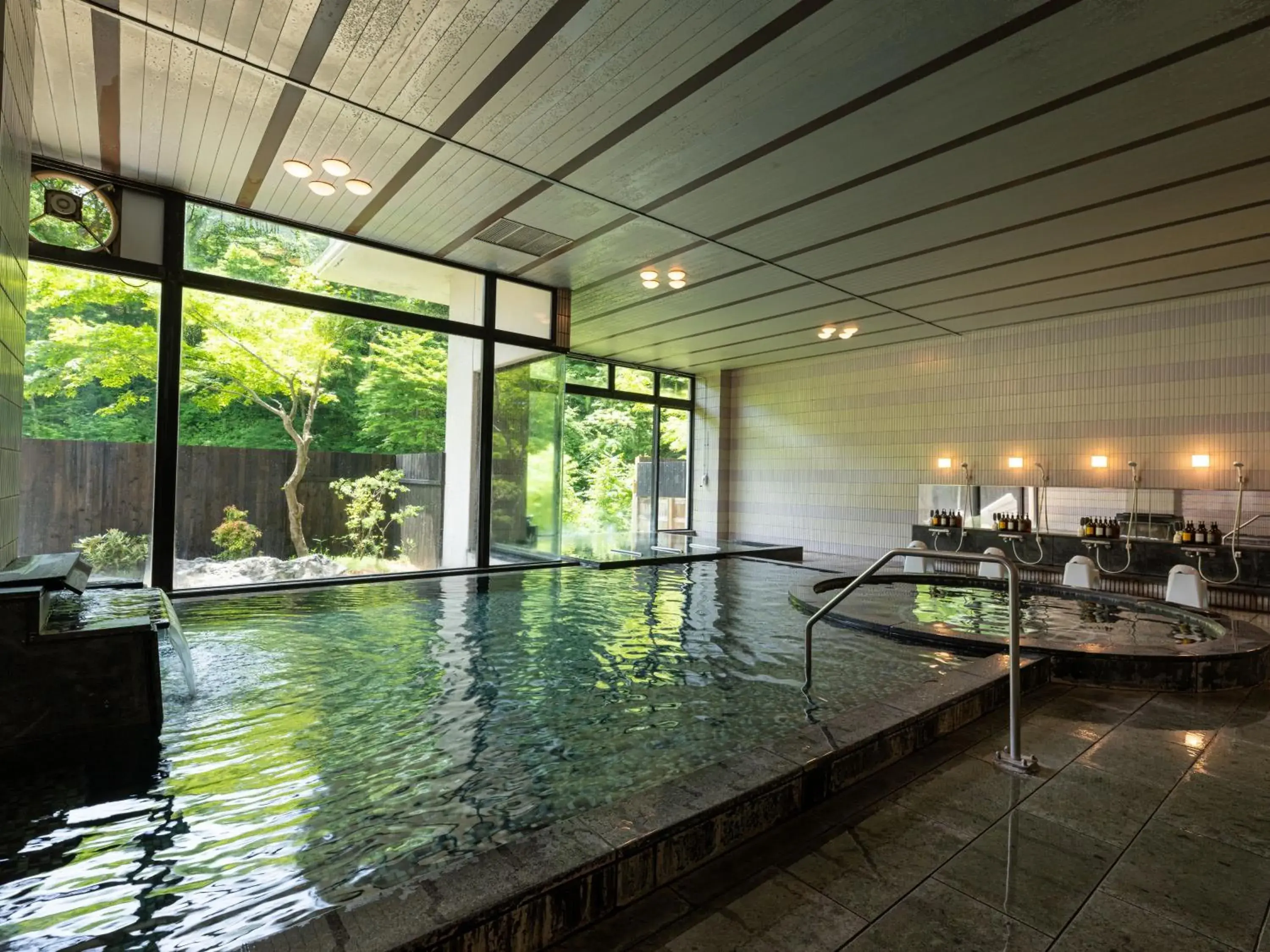 Hot Spring Bath, Swimming Pool in Kamenoi Hotel Nikko Yunishigawa