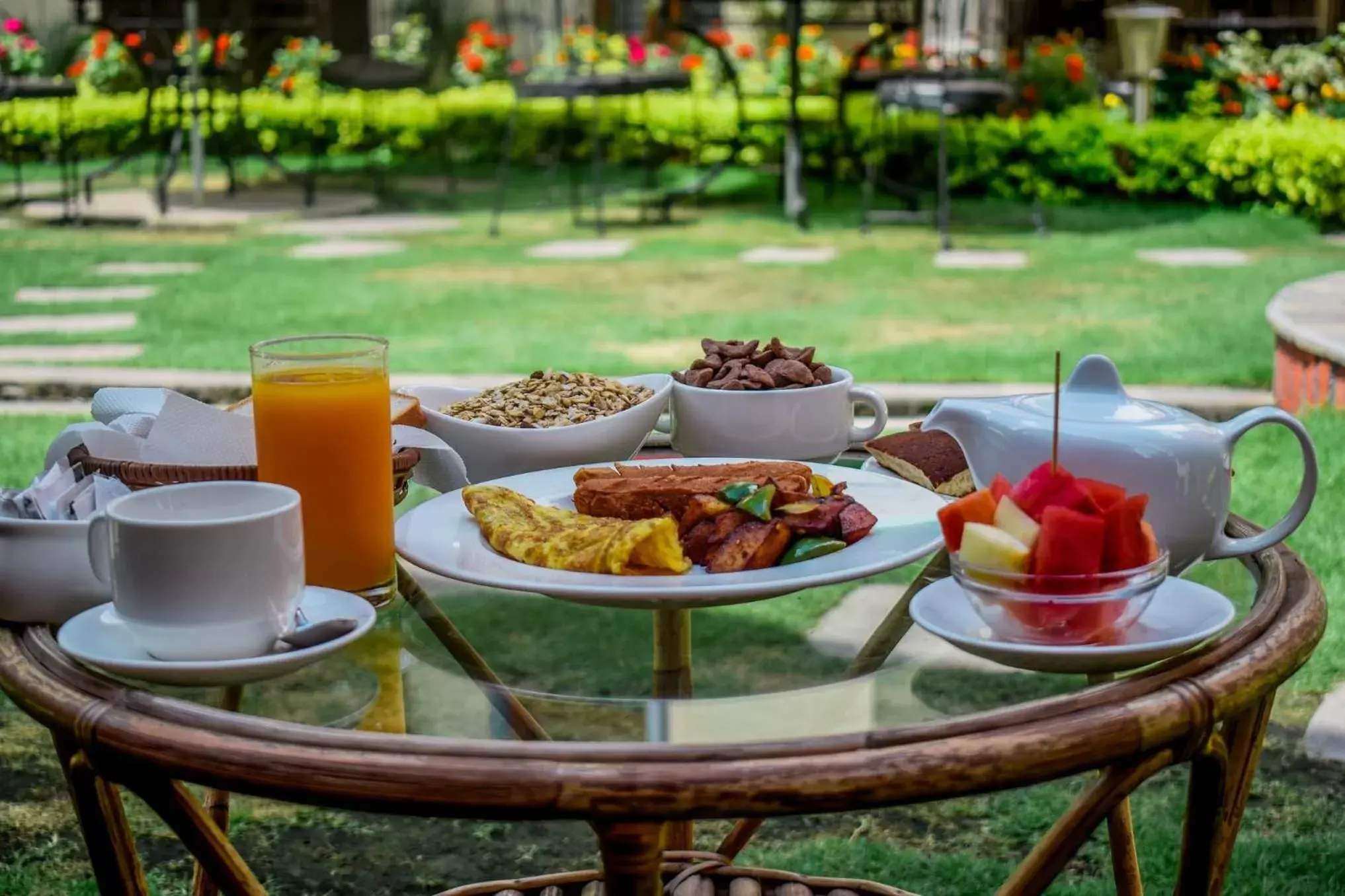 Buffet breakfast in Kathmandu Garden Home