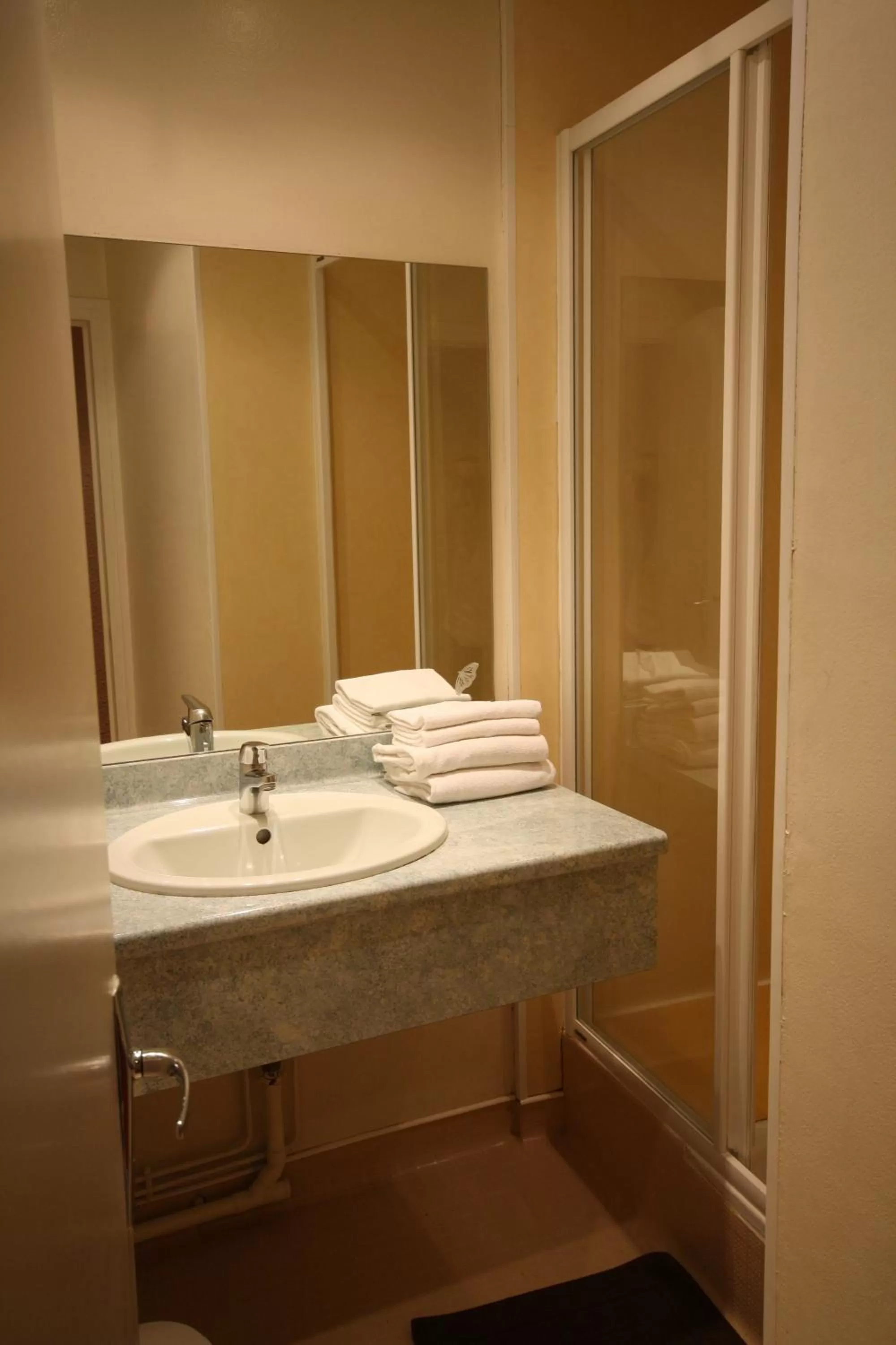 Bathroom in Logis Hotel L'ange Couronne