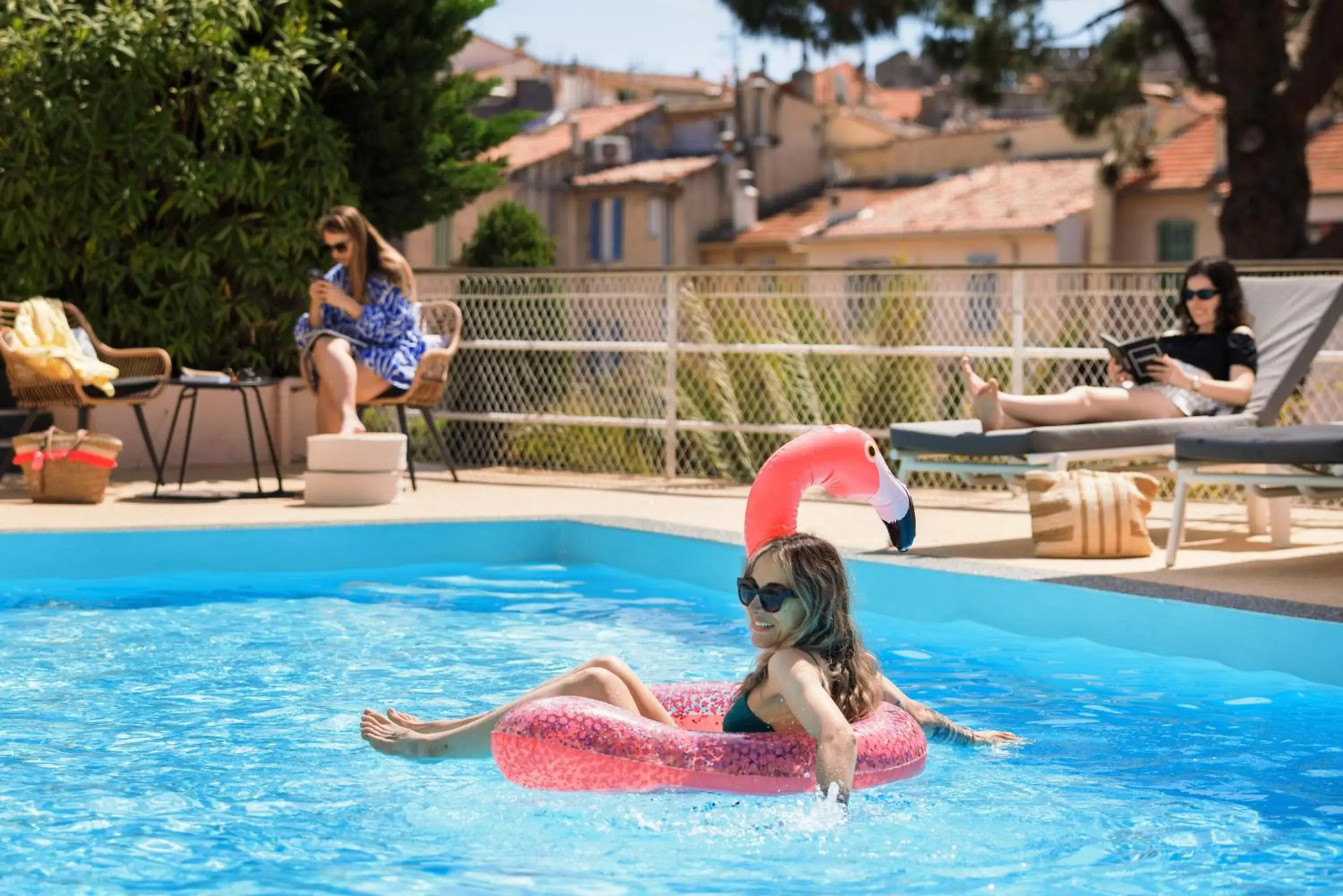 People, Swimming Pool in The Originals Boutique, Hôtel des Orangers, Cannes (Inter-Hotel)