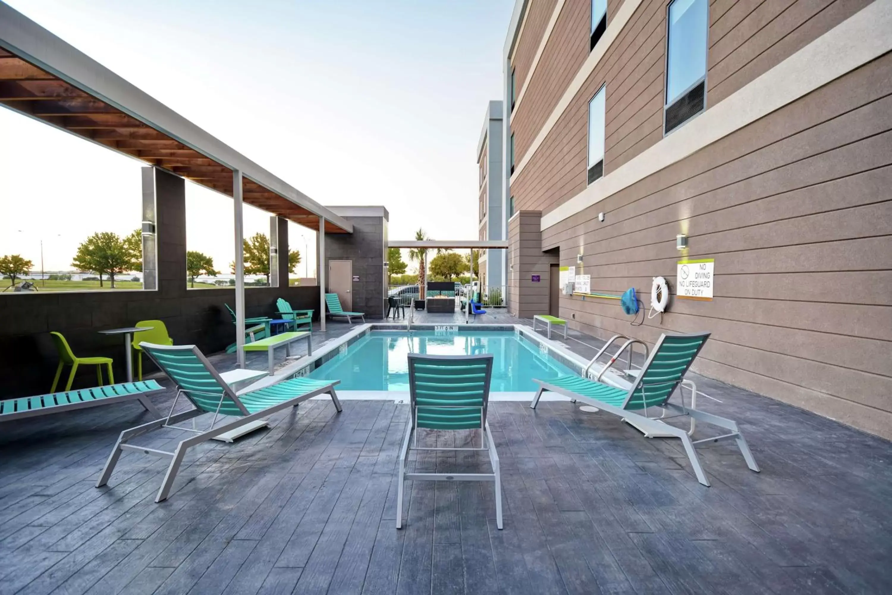 Patio, Swimming Pool in Home2 Suites By Hilton Fort Worth Fossil Creek