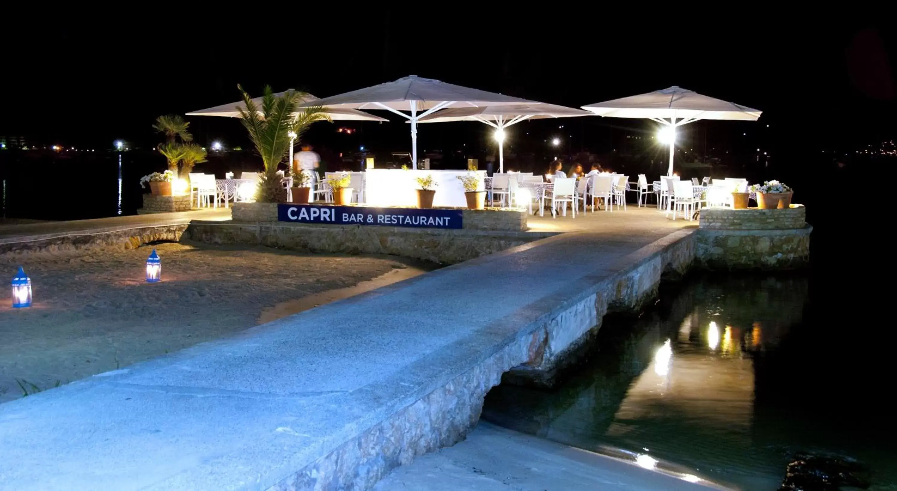 Night, Swimming Pool in Hotel Capri