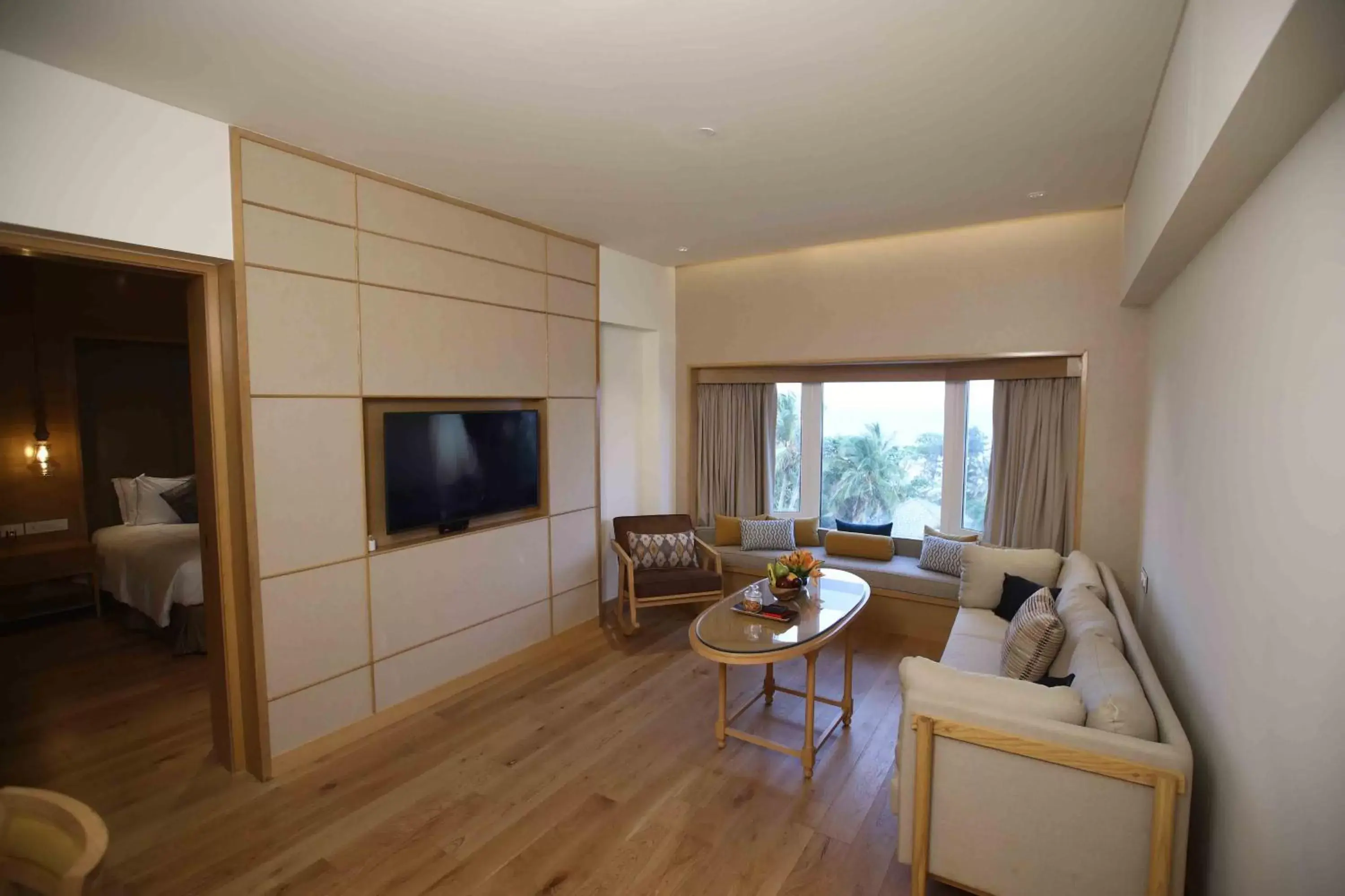 Living room, TV/Entertainment Center in Taj Fisherman’s Cove Resort & Spa, Chennai