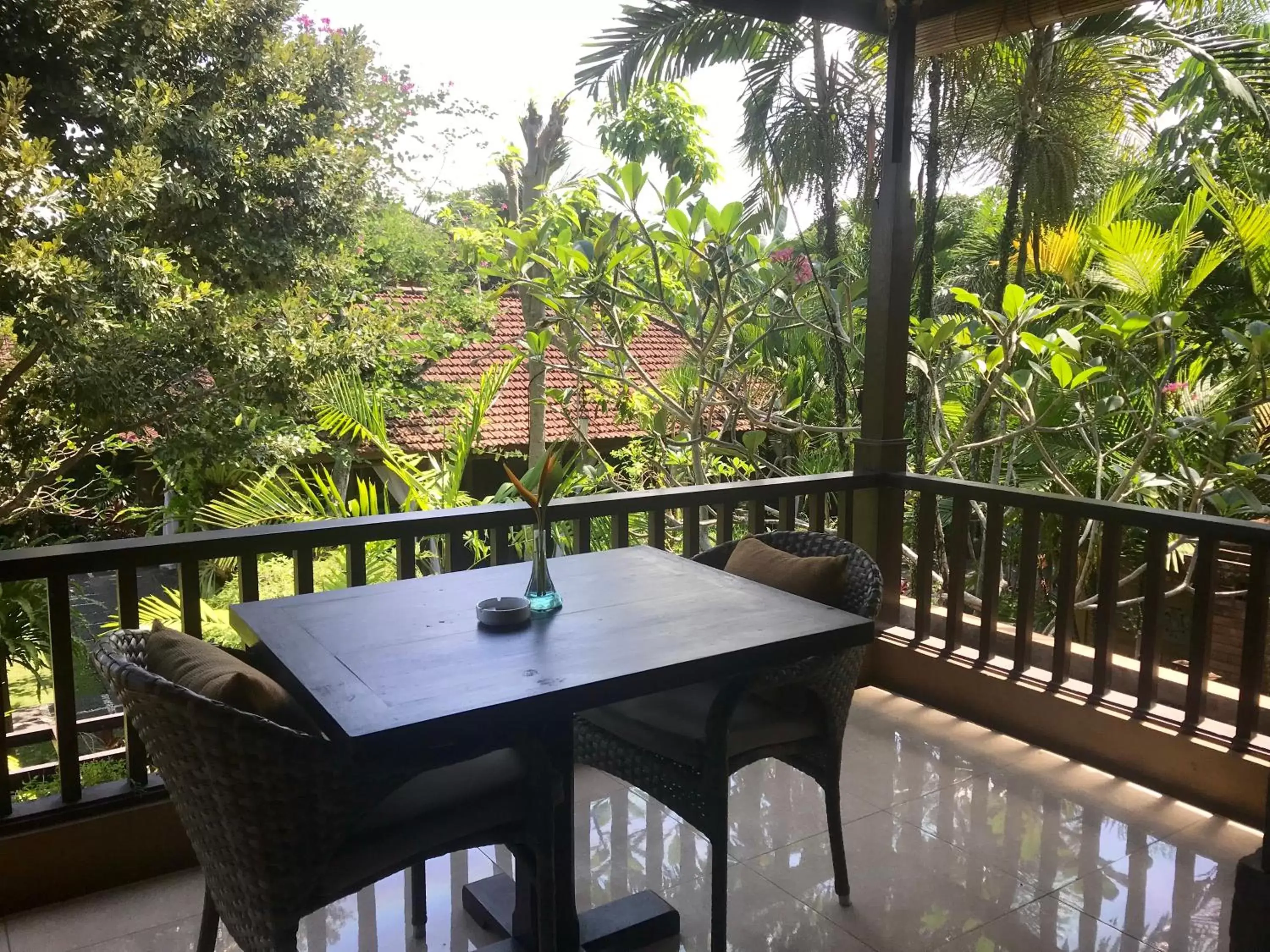Living room, Balcony/Terrace in Bebek Tepi Sawah Restaurant & Villas