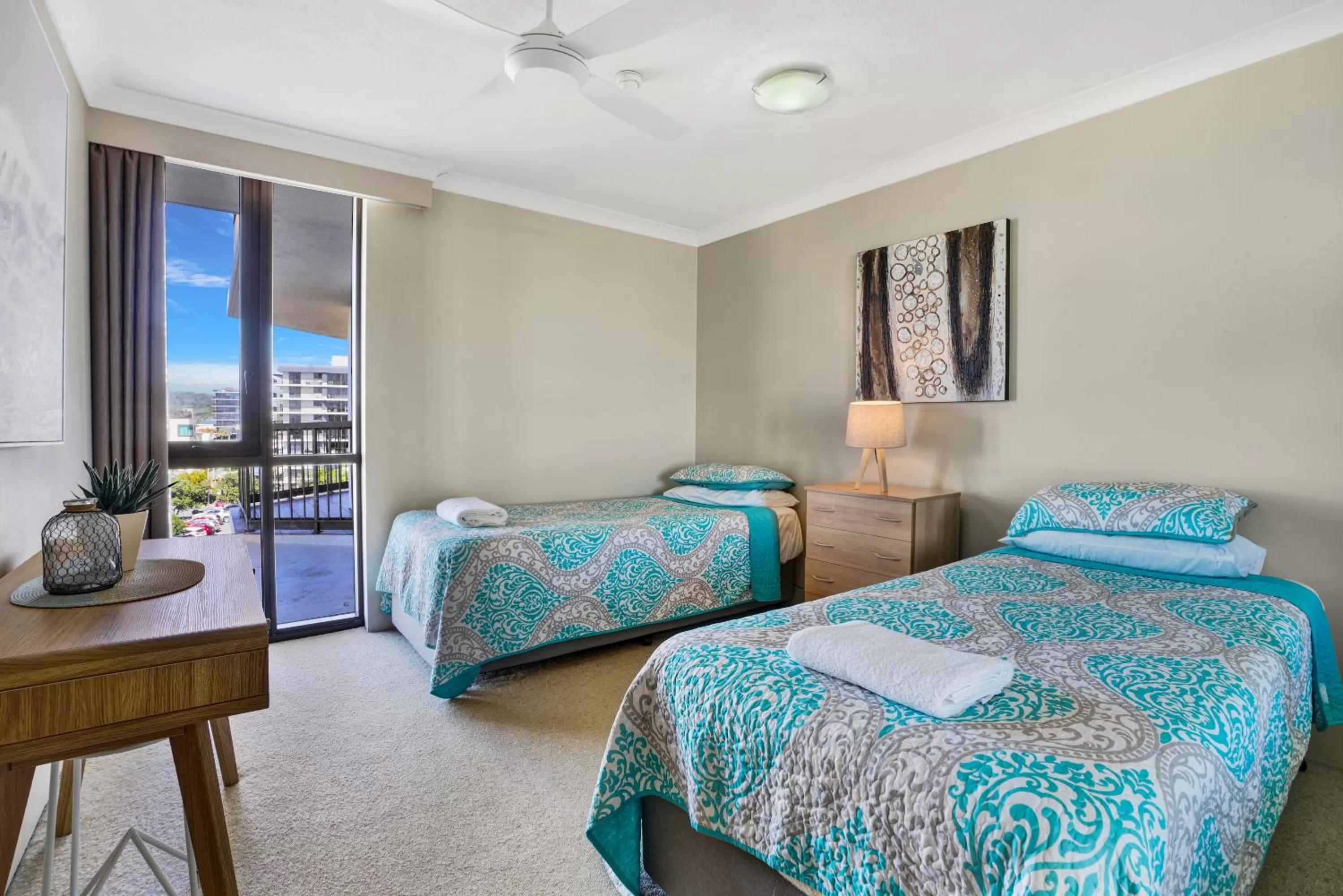 Bed in Beach Palms Holiday Apartments