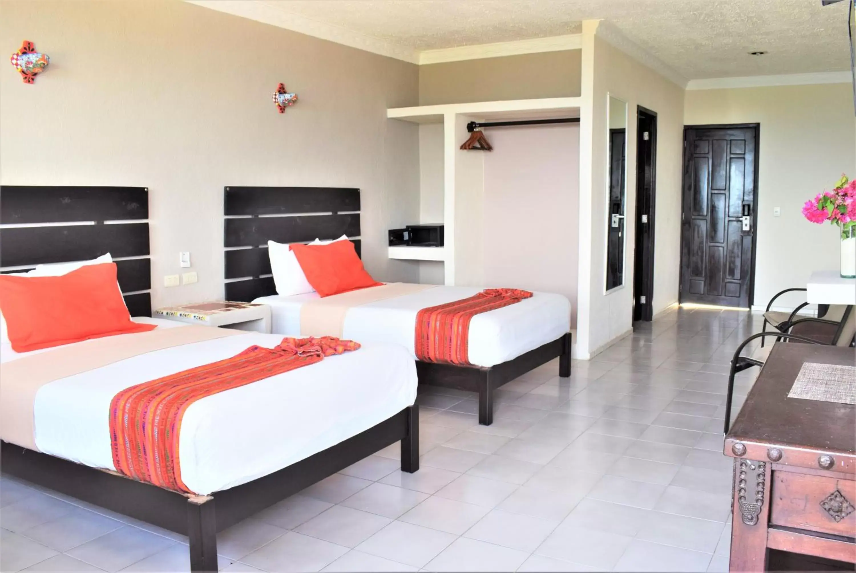 Bed in Hacienda Morelos Beachfront Hotel Bed in Hacienda Morelos Beachfront Hotel