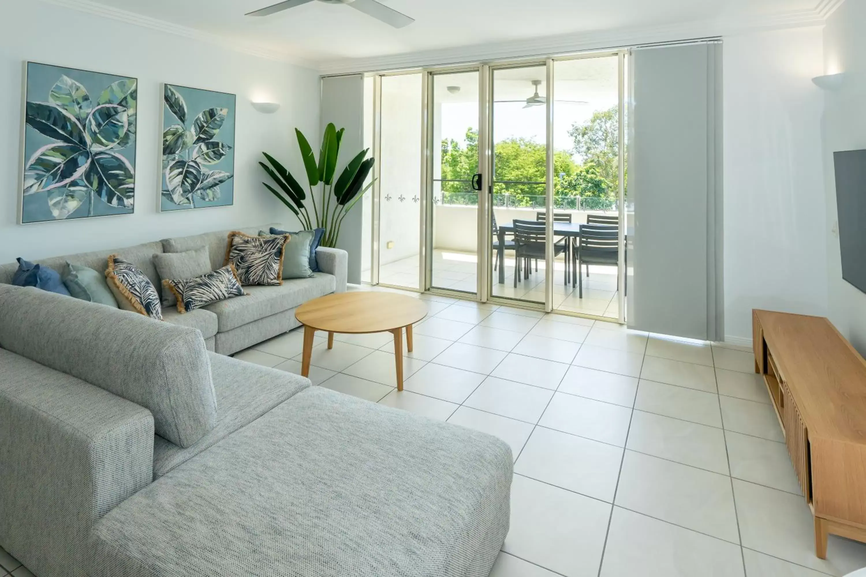 Living room, Seating Area in Waters Edge Apartment Cairns