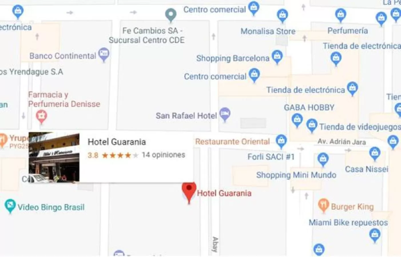 Floor plan in Hotel & Restaurante Guarania