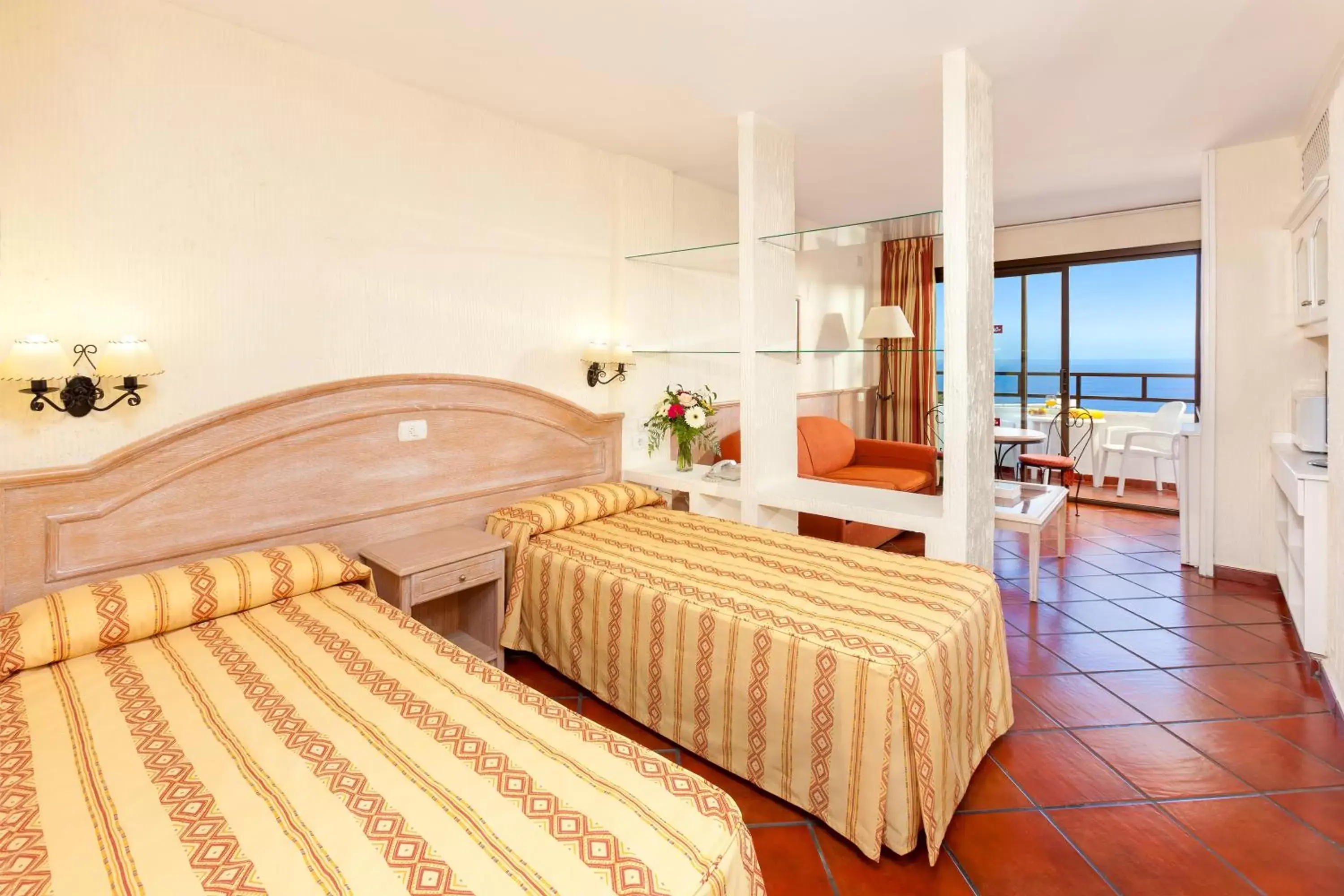 Balcony/Terrace, Bed in Apartamentos Masaru Balcony/Terrace, Bed in Apartamentos Masaru