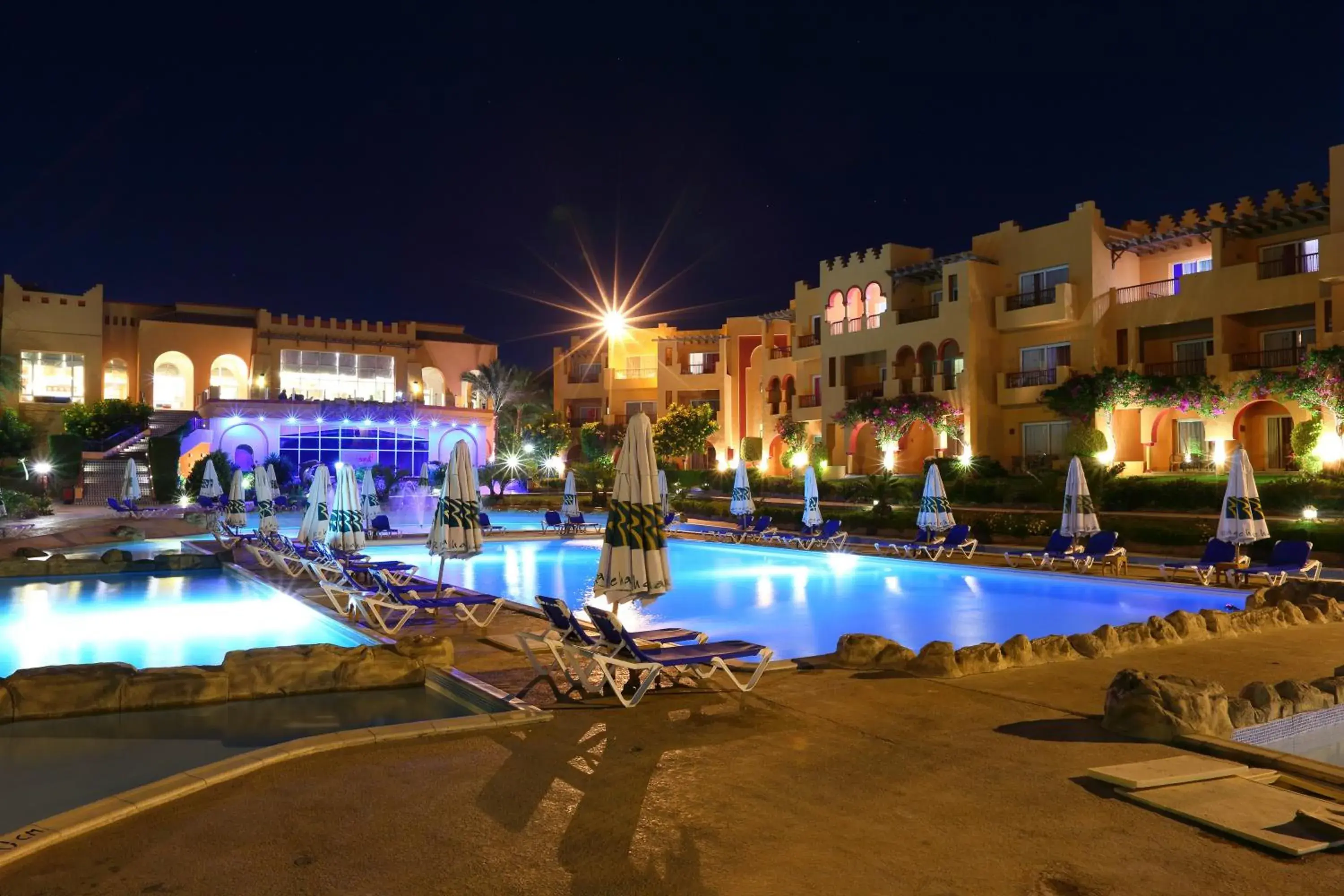 Night, Swimming Pool in Rehana Royal Beach Resort - Aquapark & Spa - Family & Couples Only