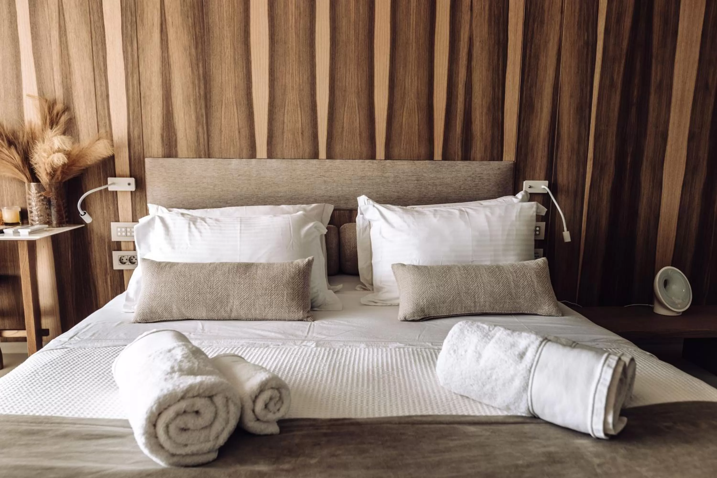 Bed in Avgoustos Suites Naxos