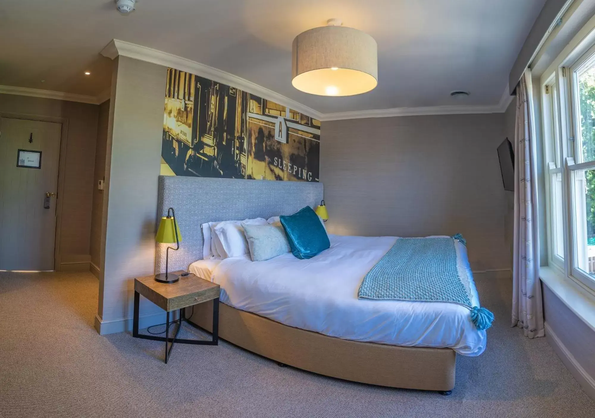 Bedroom, Bed in Harper's Steakhouse with Rooms, Haslemere