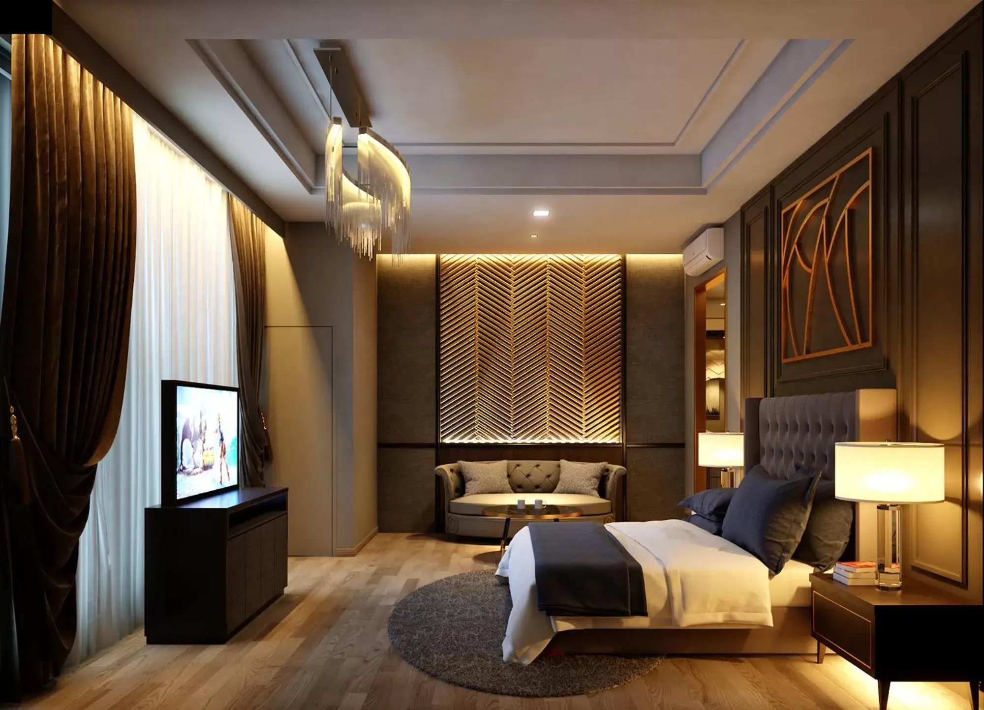 Bed in The Granite Luxury Hotel Penang