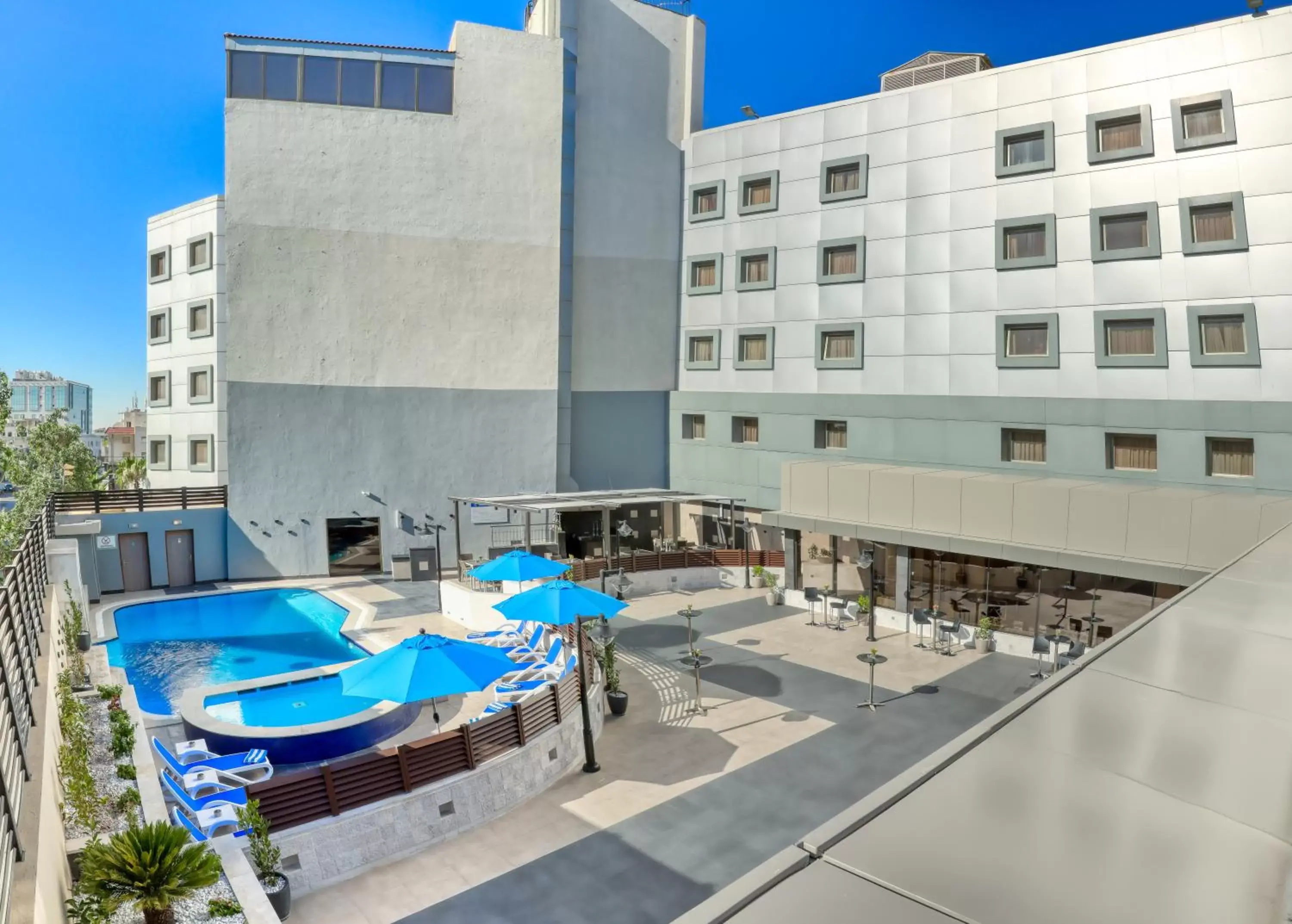 Pool view in Geneva Hotel Pool view in Geneva Hotel