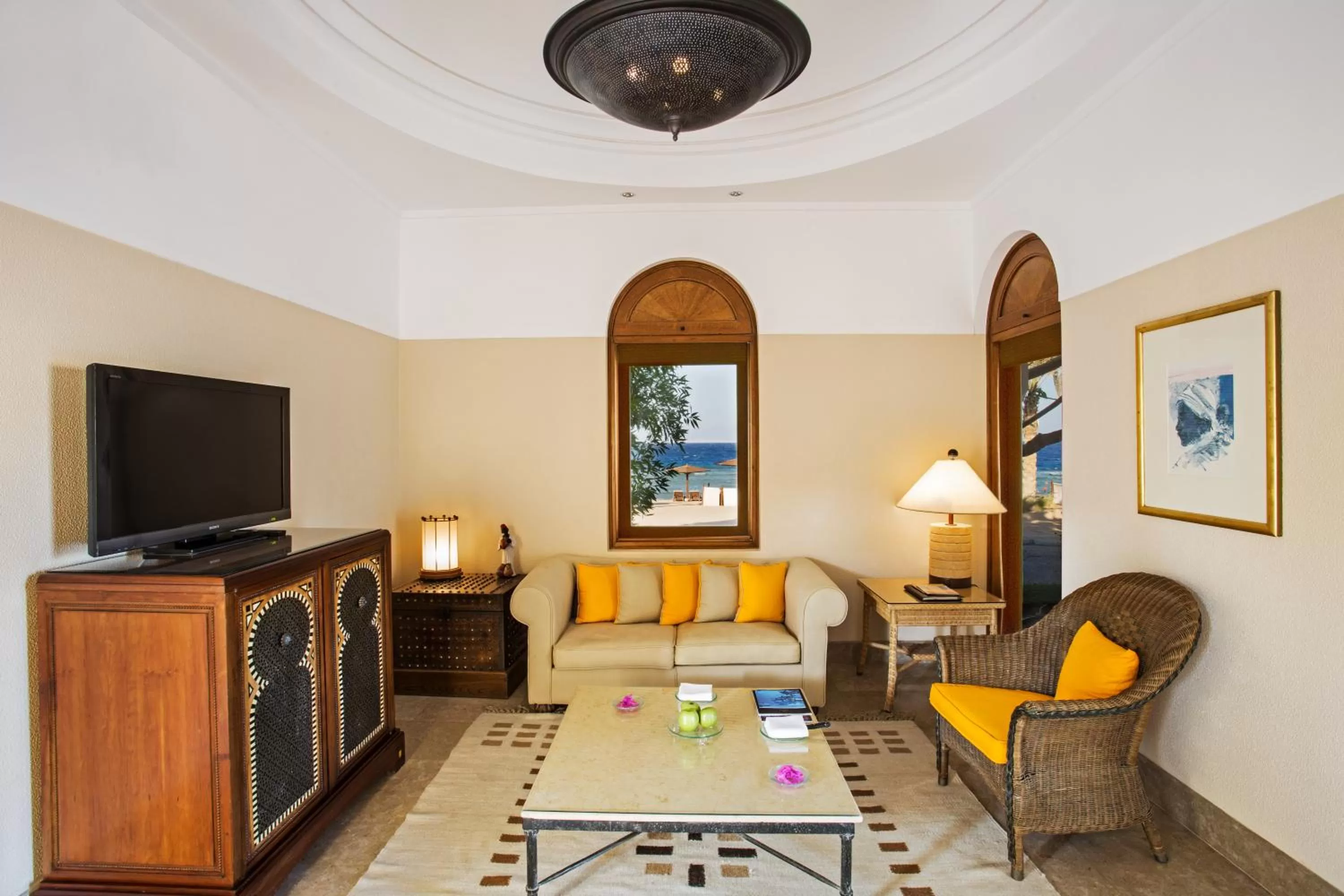 Living room in The Oberoi Beach Resort, Sahl Hasheesh
