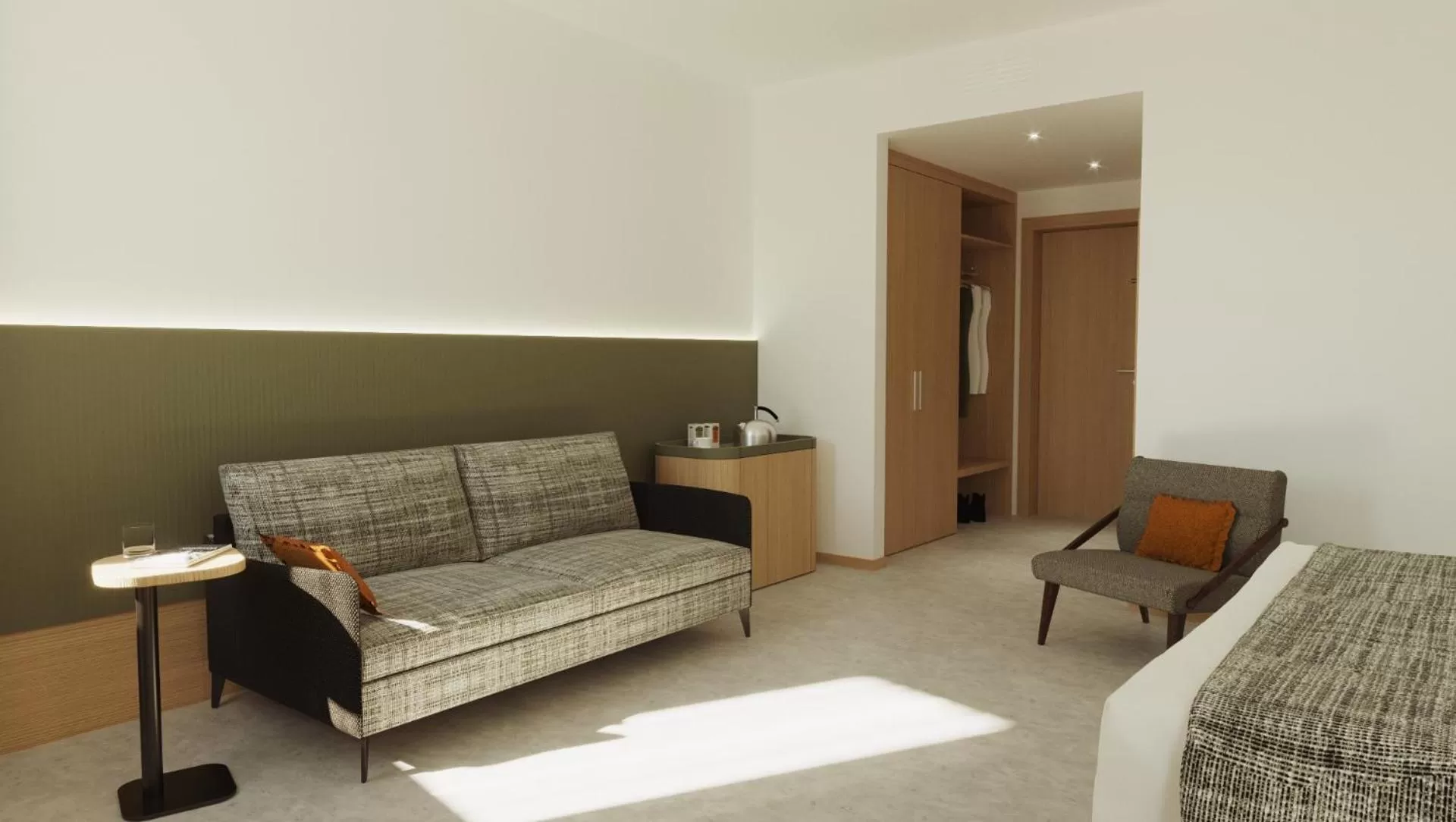 Seating area, Bed in Hotel Casa Del Pellegrino