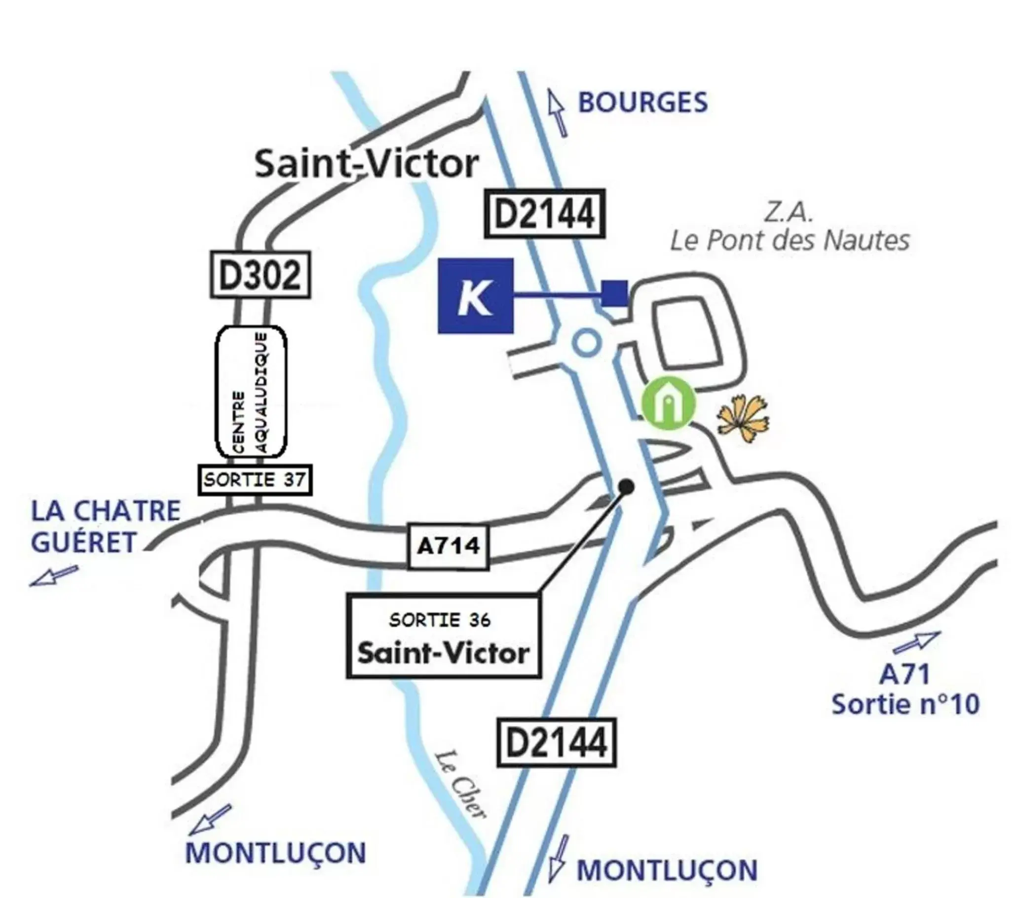 Location, Bird's-eye View in Kyriad Montluçon - Saint Victor