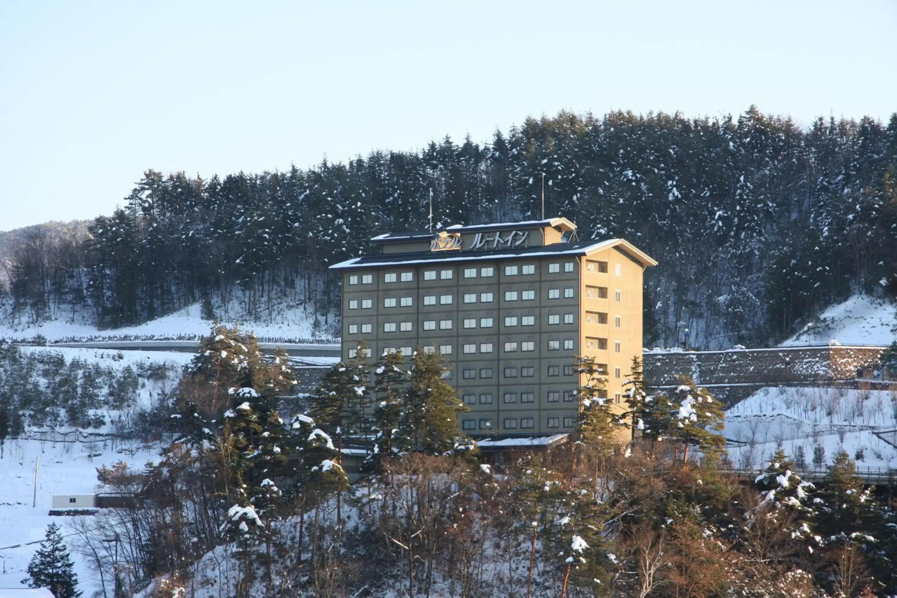 Facade/entrance, Winter in Route Inn Grantia Hidatakayama