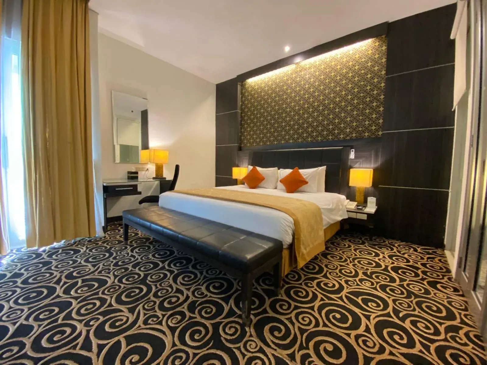 Bed in Golden Flower Hotel
