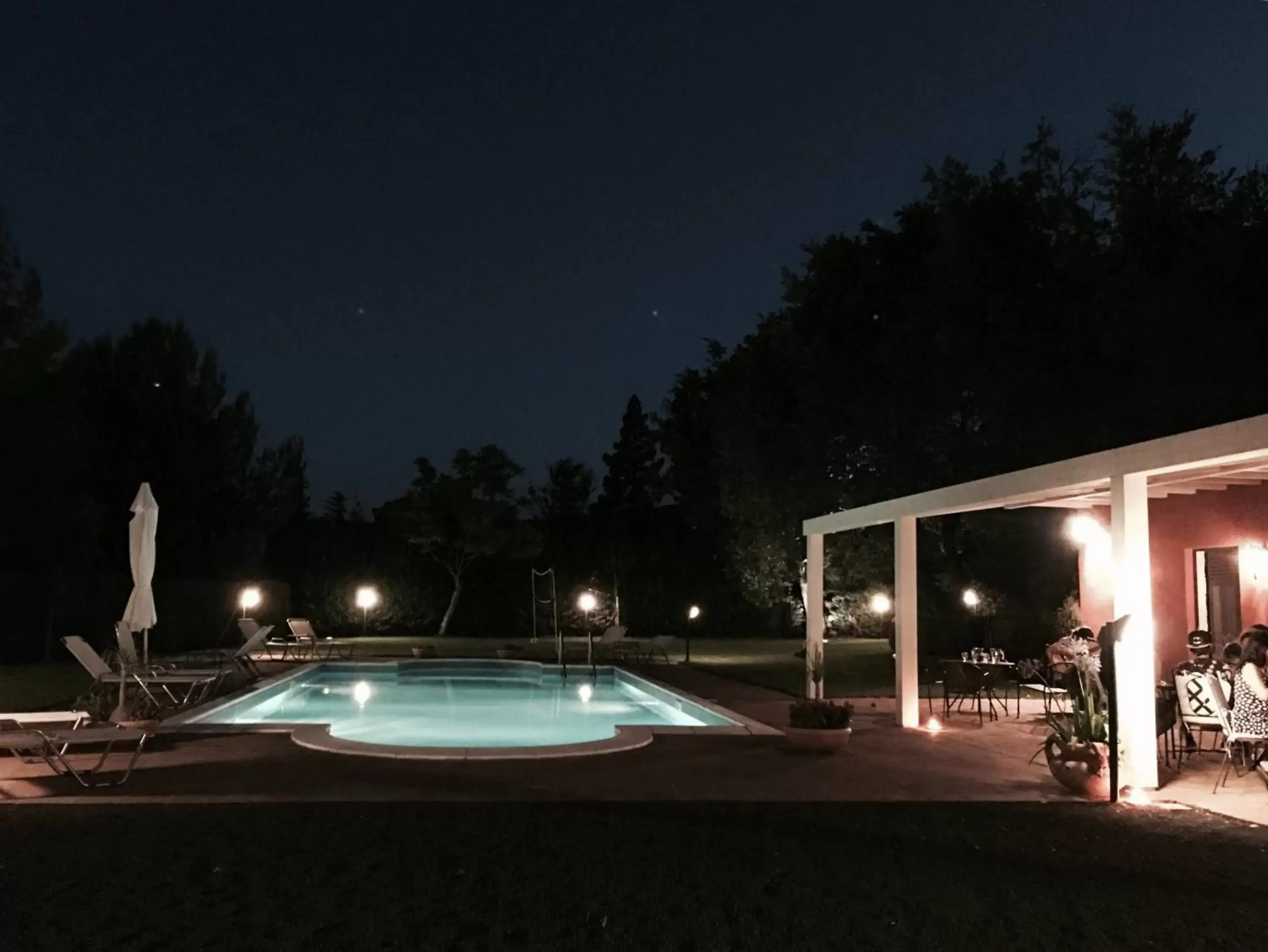 Night, Swimming Pool in Bed and Breakfast Il Glicine