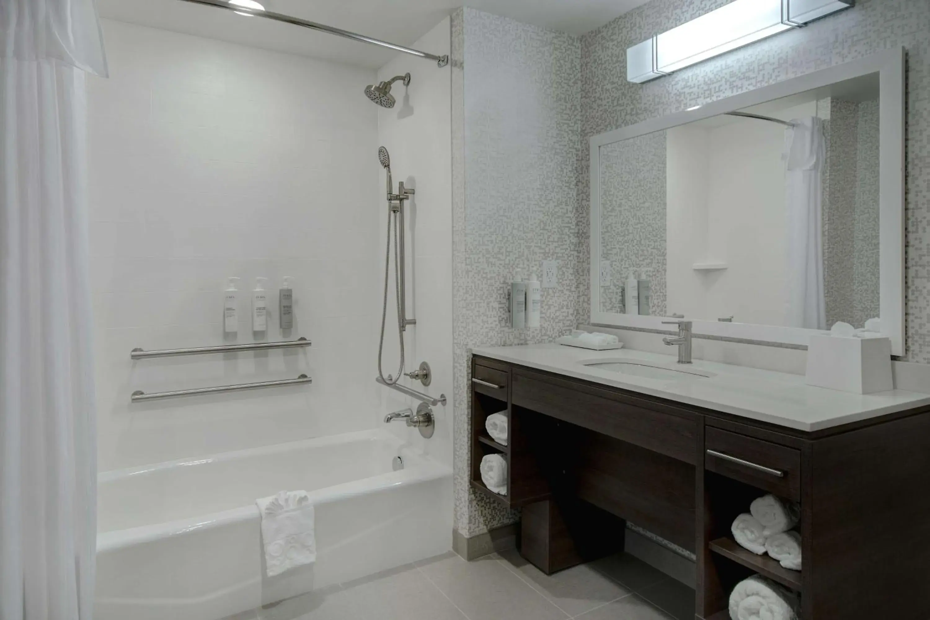 Bathroom in Home2 Suites By Hilton Grand Rapids Airport