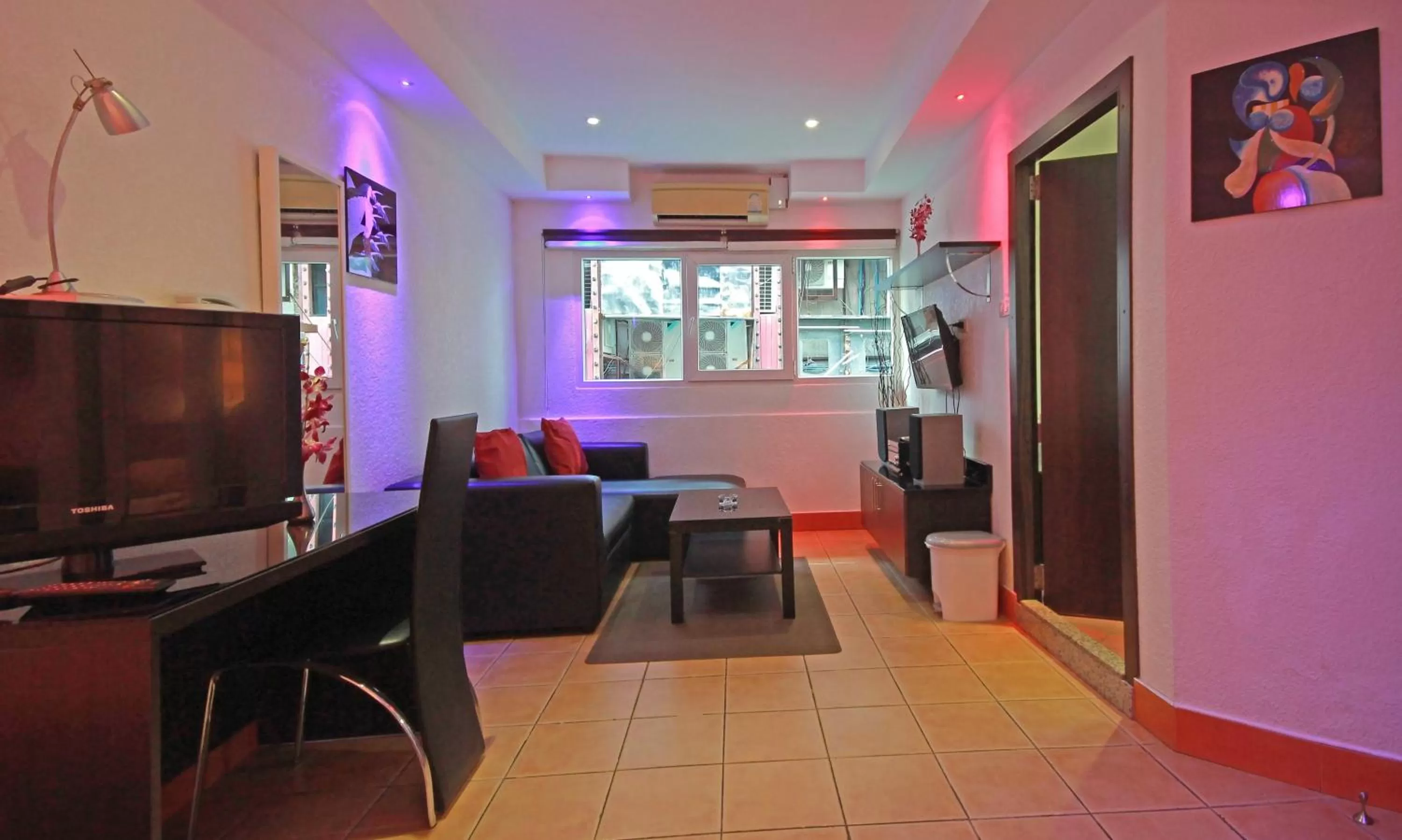 Seating area in Swiss Food Restaurant and room for rent