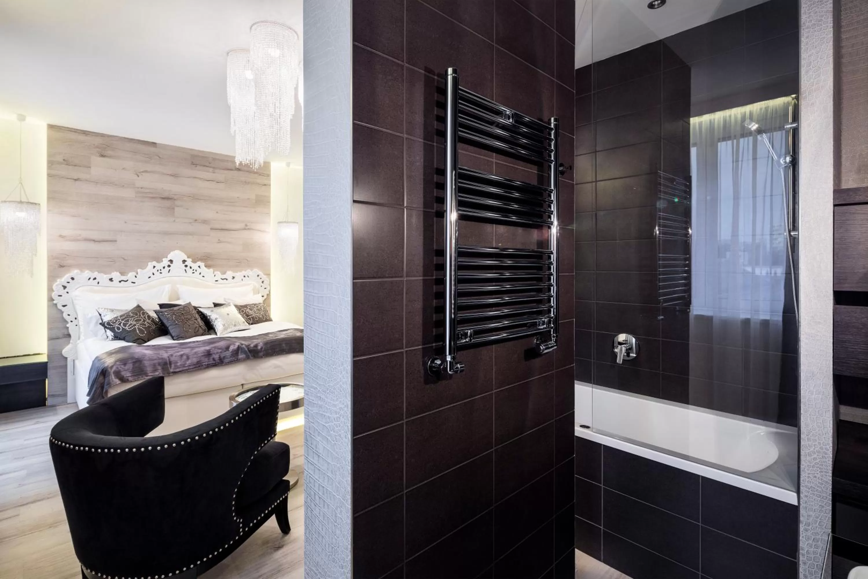 Bathroom, Bed in Pytloun Imperial Design Suites