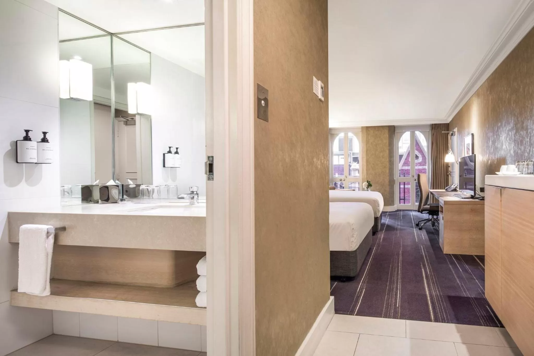 Bathroom, Bed in InterContinental Melbourne The Rialto by IHG