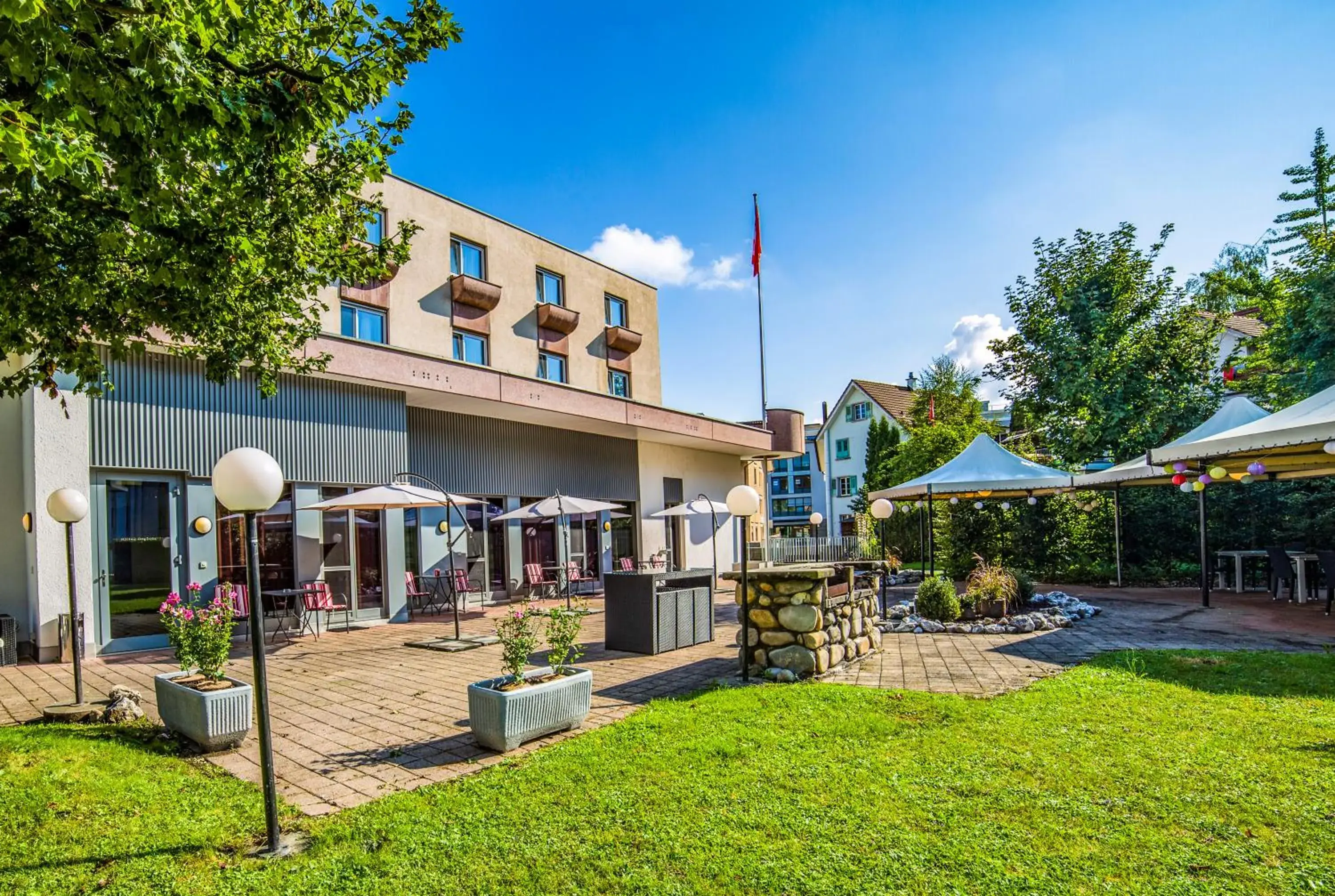 Patio, Property Building in Hotel Sursee