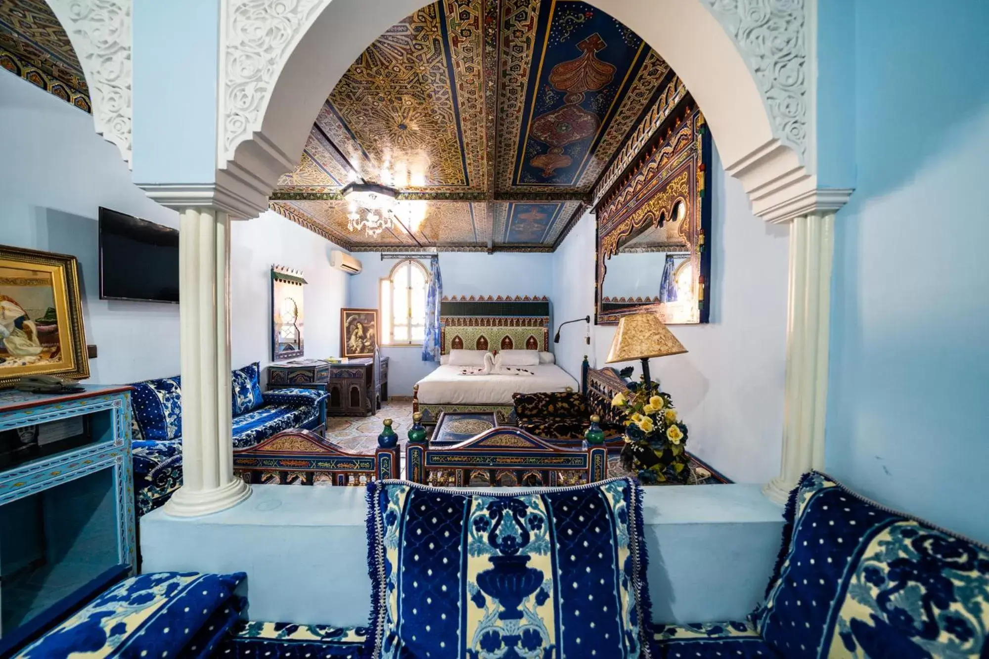 Decorative detail, Seating Area in Moroccan House