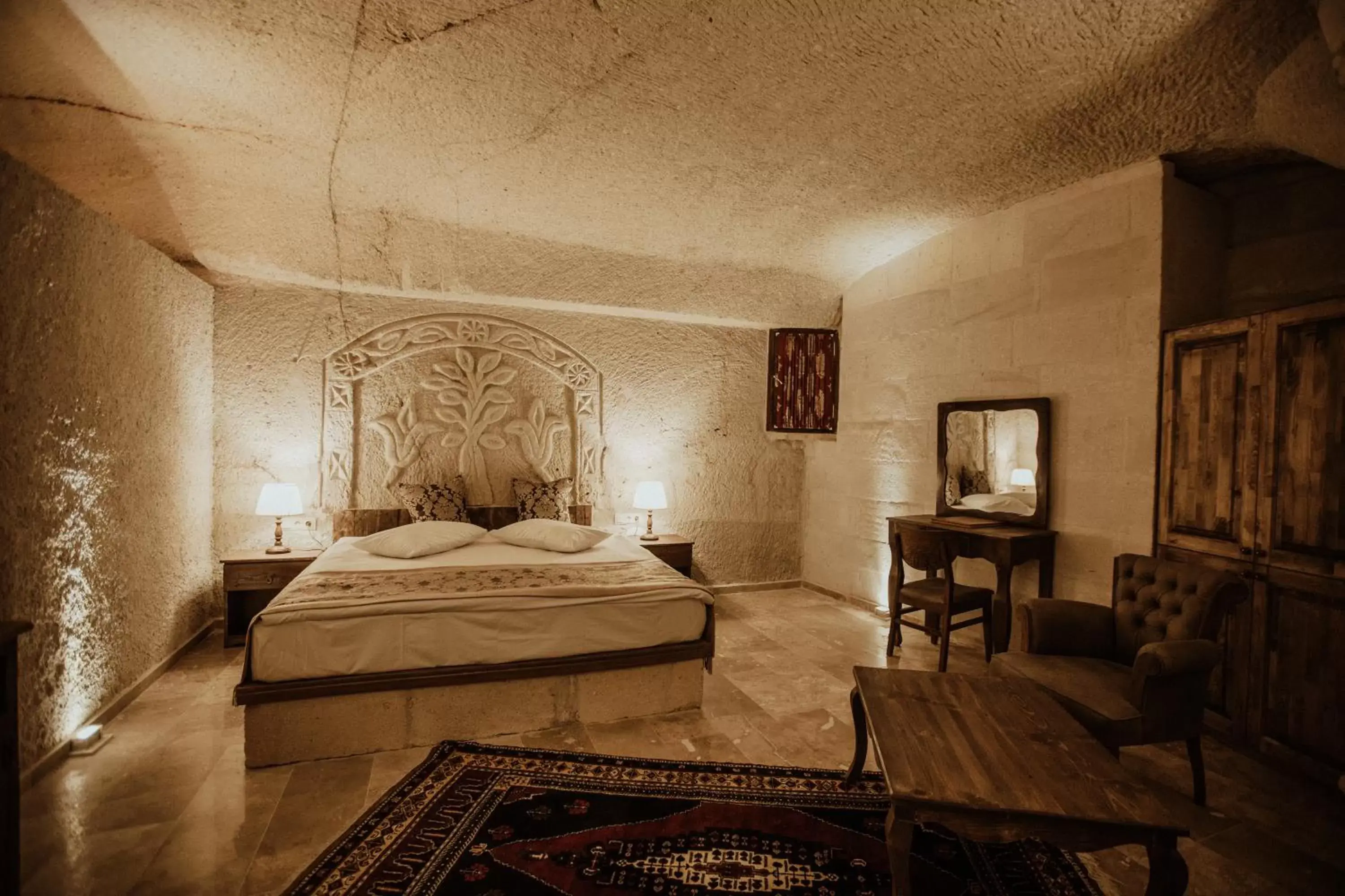 Bed in Alia Cave Hotel