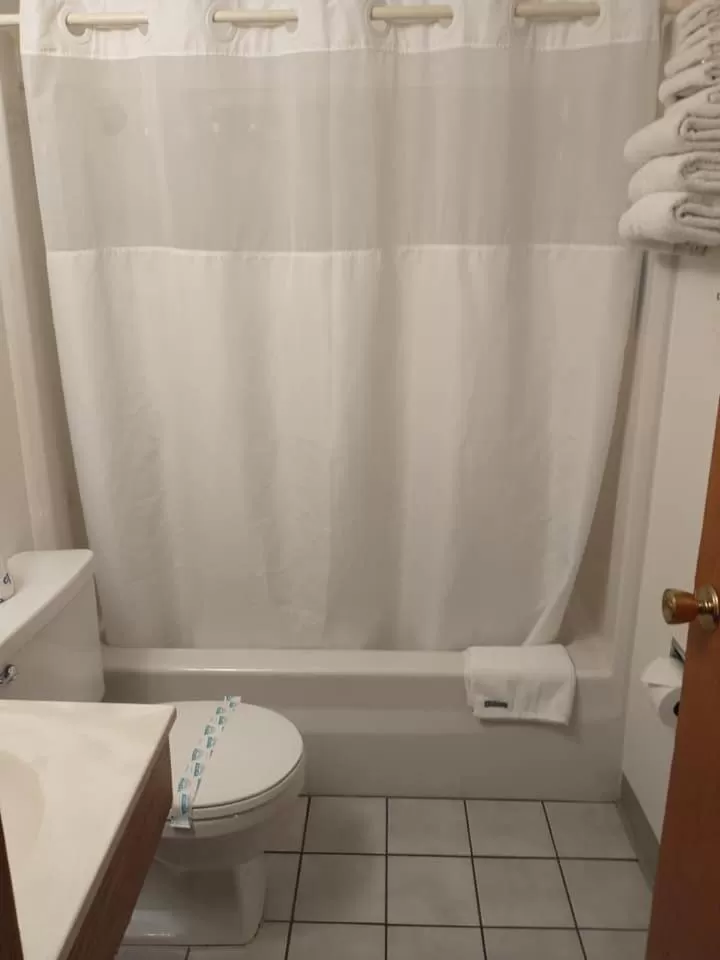 Bathroom in Sauk River Inn & Suites, a Travelodge by Wyndham