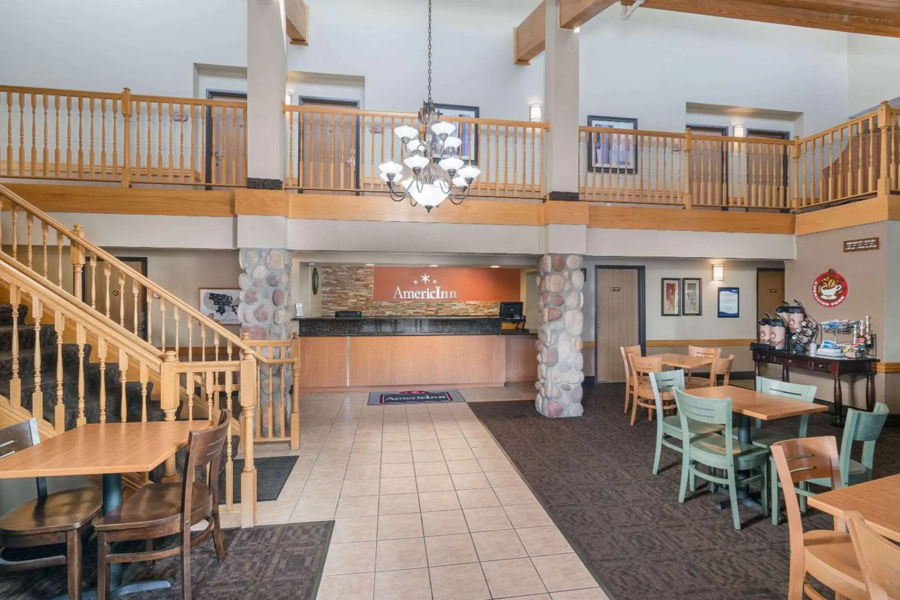 Lobby or reception, Restaurant/Places to Eat in AmericInn by Wyndham Bismarck